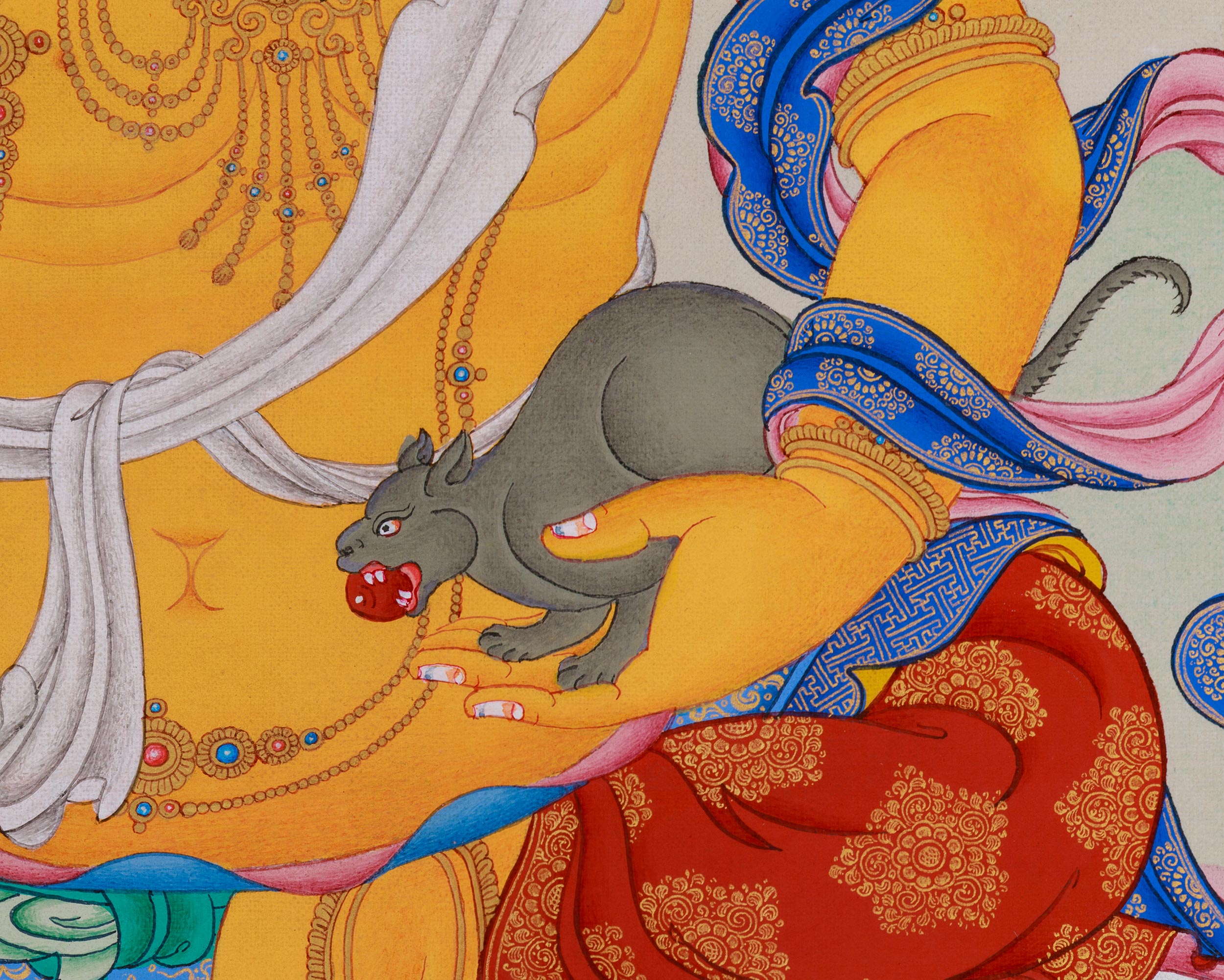 Jambala Thangka | Wealth Deity of Vajrayana