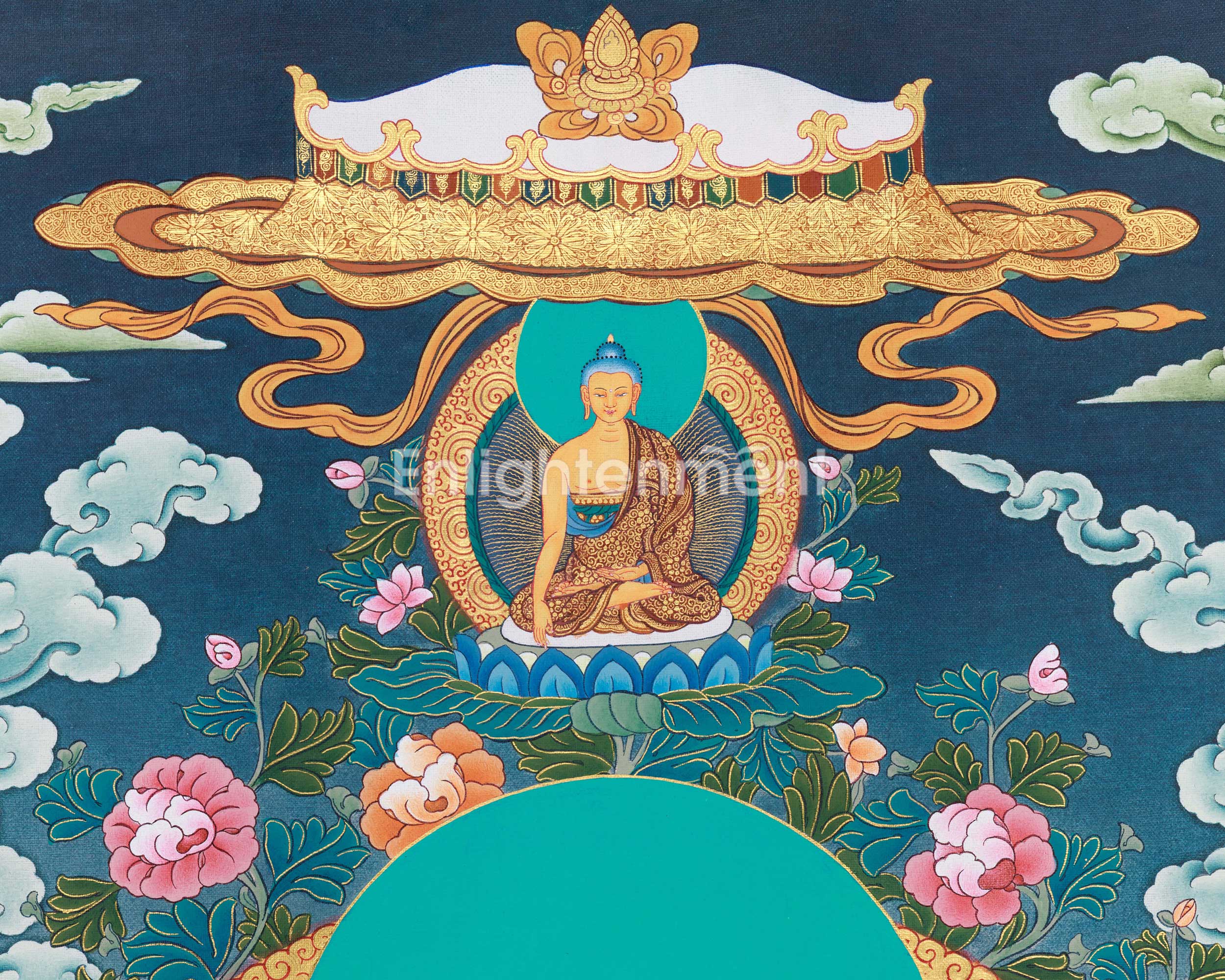 Gautam Buddha Acrylic Painting Art | Traditional Tibetan Buddhist Thangka For Meditation