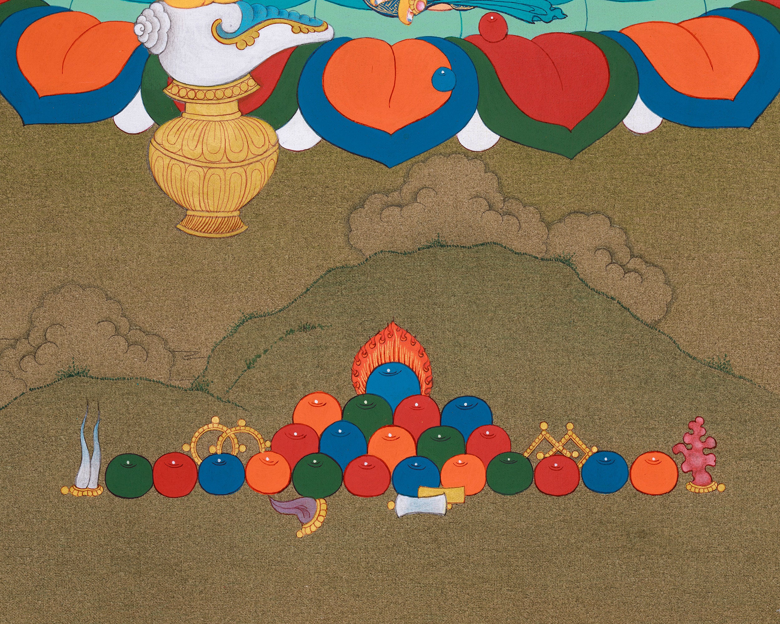 Yellow Dzambhala with Jewel Mongoose - Prosperity and Wealth