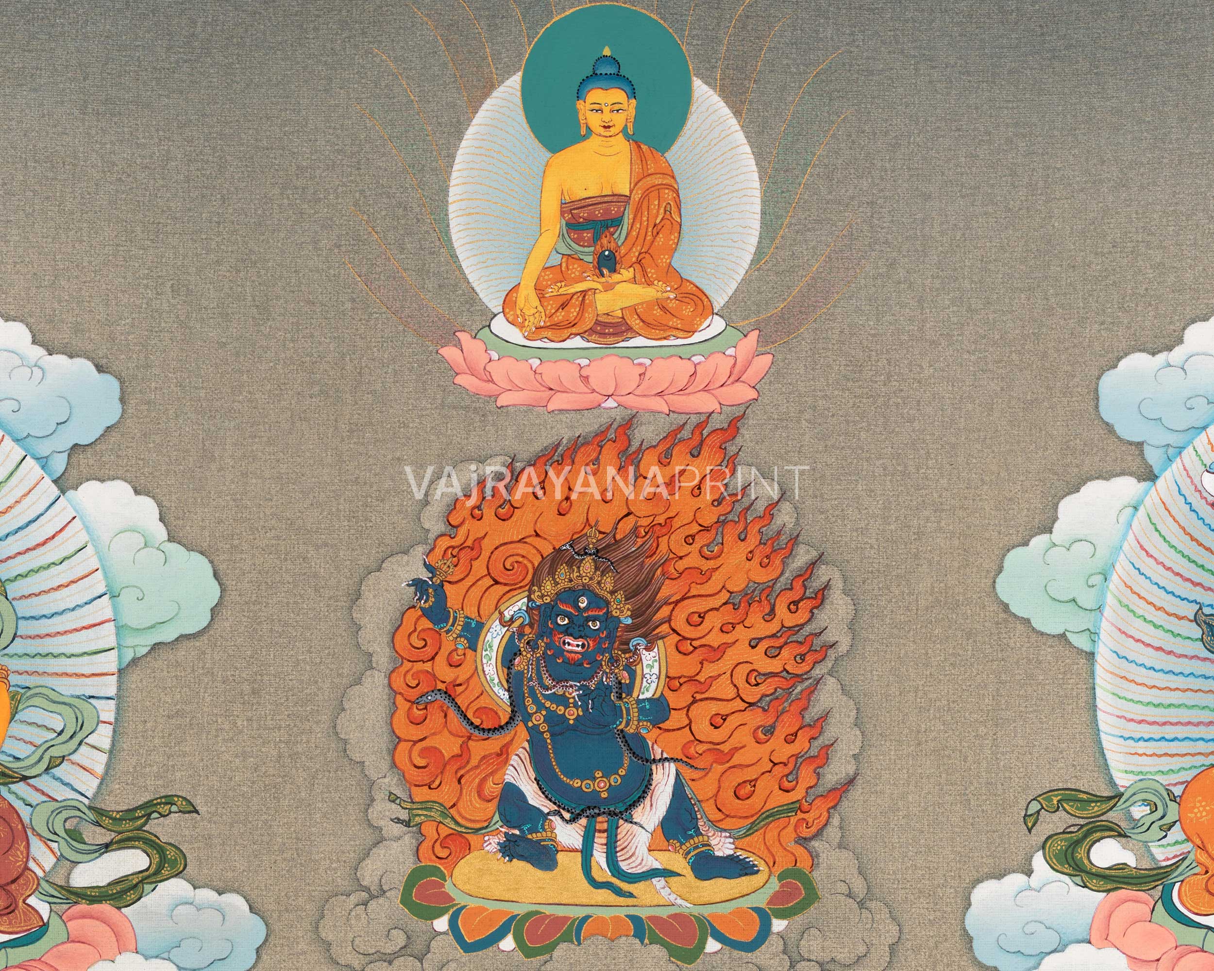 5 Jambhala Thangka Print | Buddhist Wealth Deity, Dzambhala | Prosperity and Success