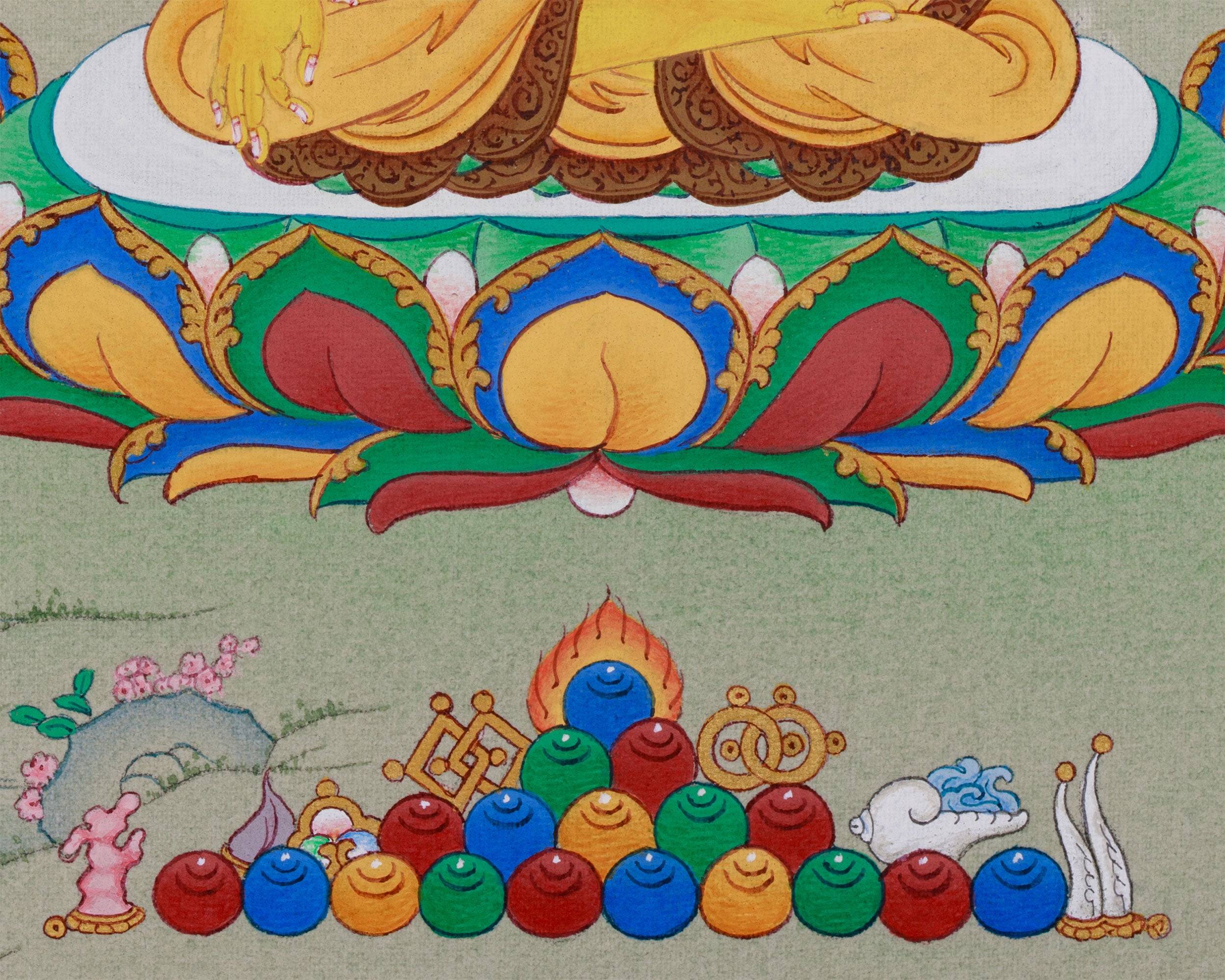 Mini Shakyamuni Buddha Thangka | Hand-Painted Tibetan Artwork