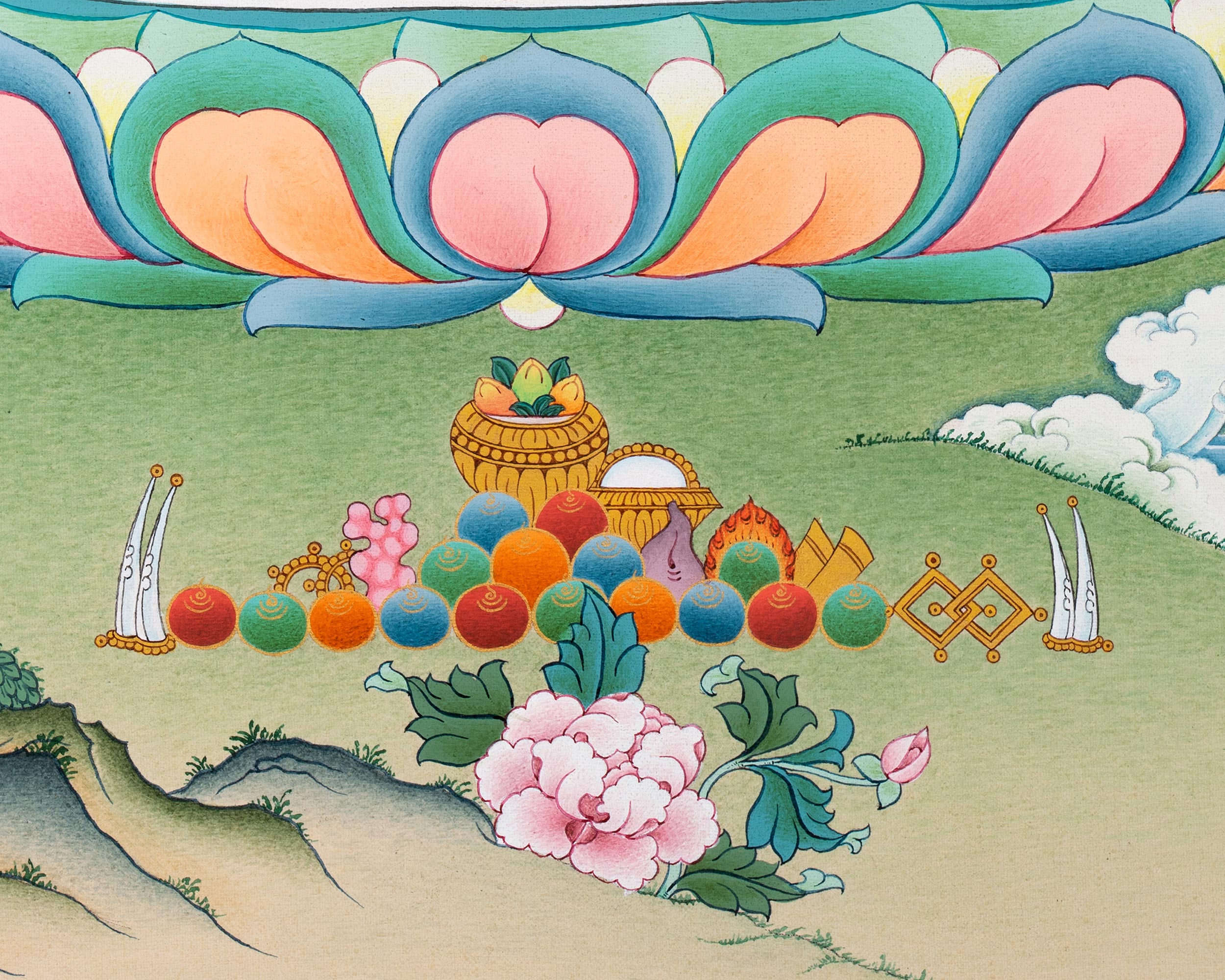 Medicine Buddha Meditation Thangka Print | Bhaisajyaguru Painting