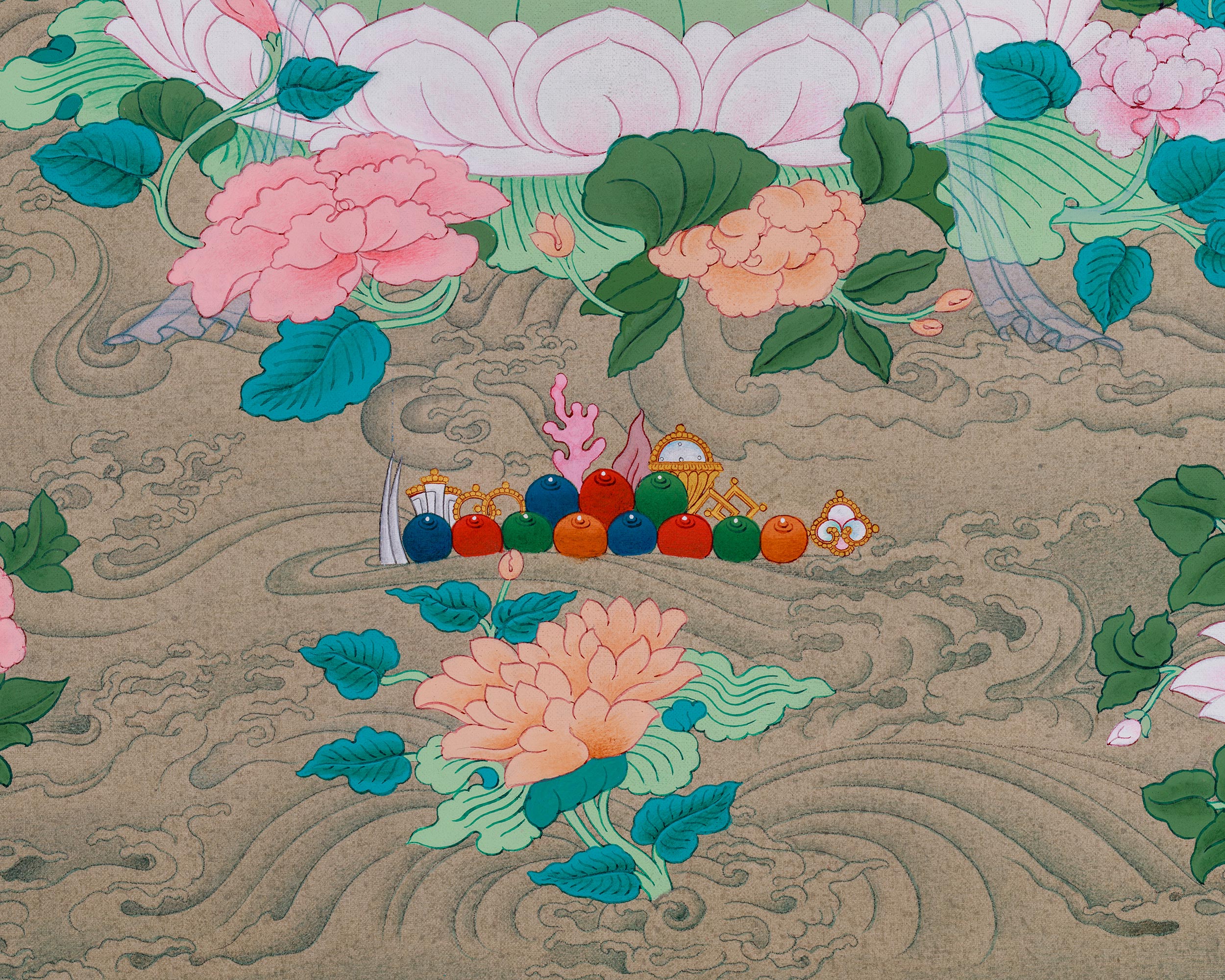 Healing Tara Bodhisattva | White Tara Thangka | Compassion Goddess in Vajrayana Buddhism