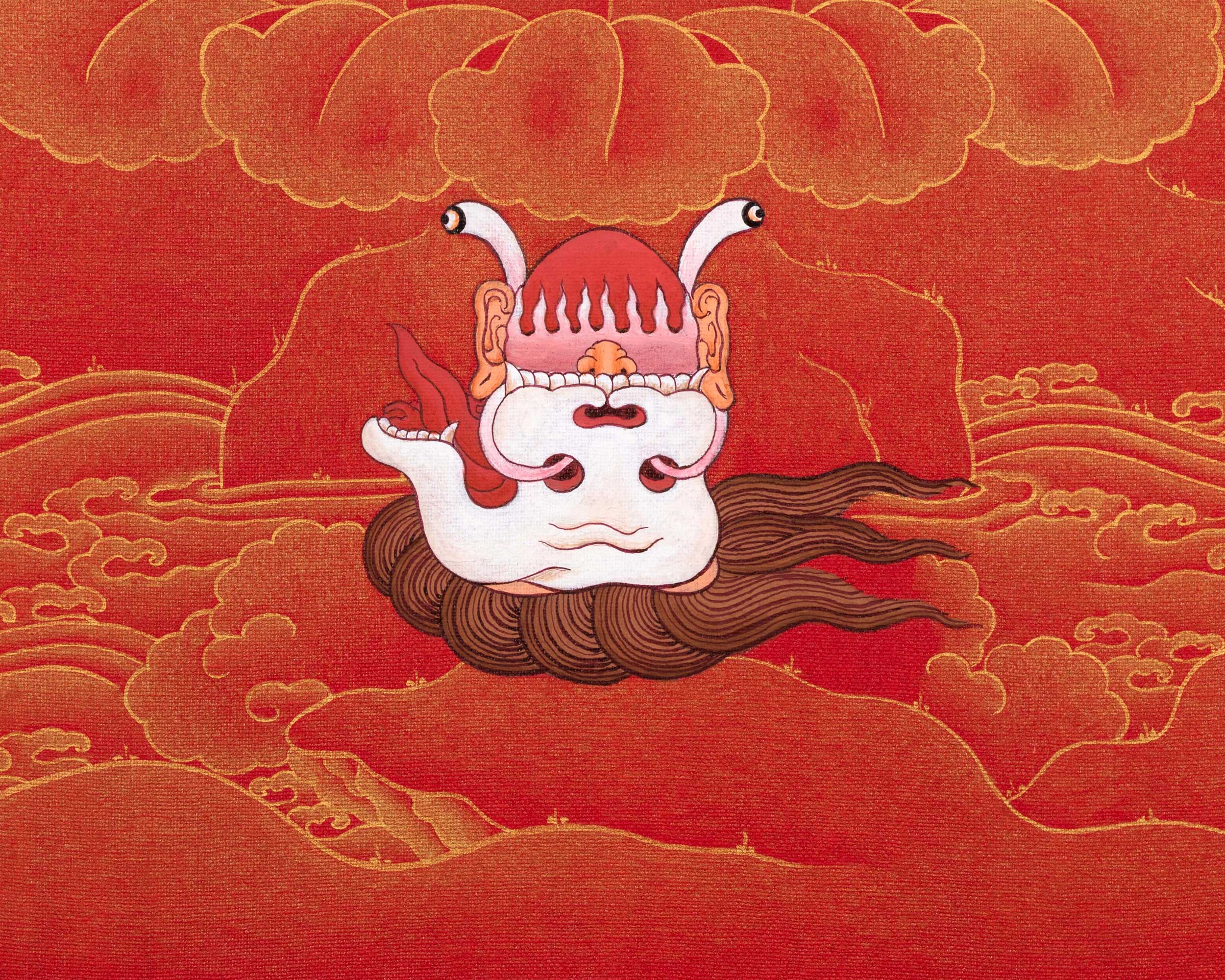 Red & Gold Vajravarahi Thangka | Dakini, Fierce Femininity | Traditional Buddhist Spiritual Wall Art