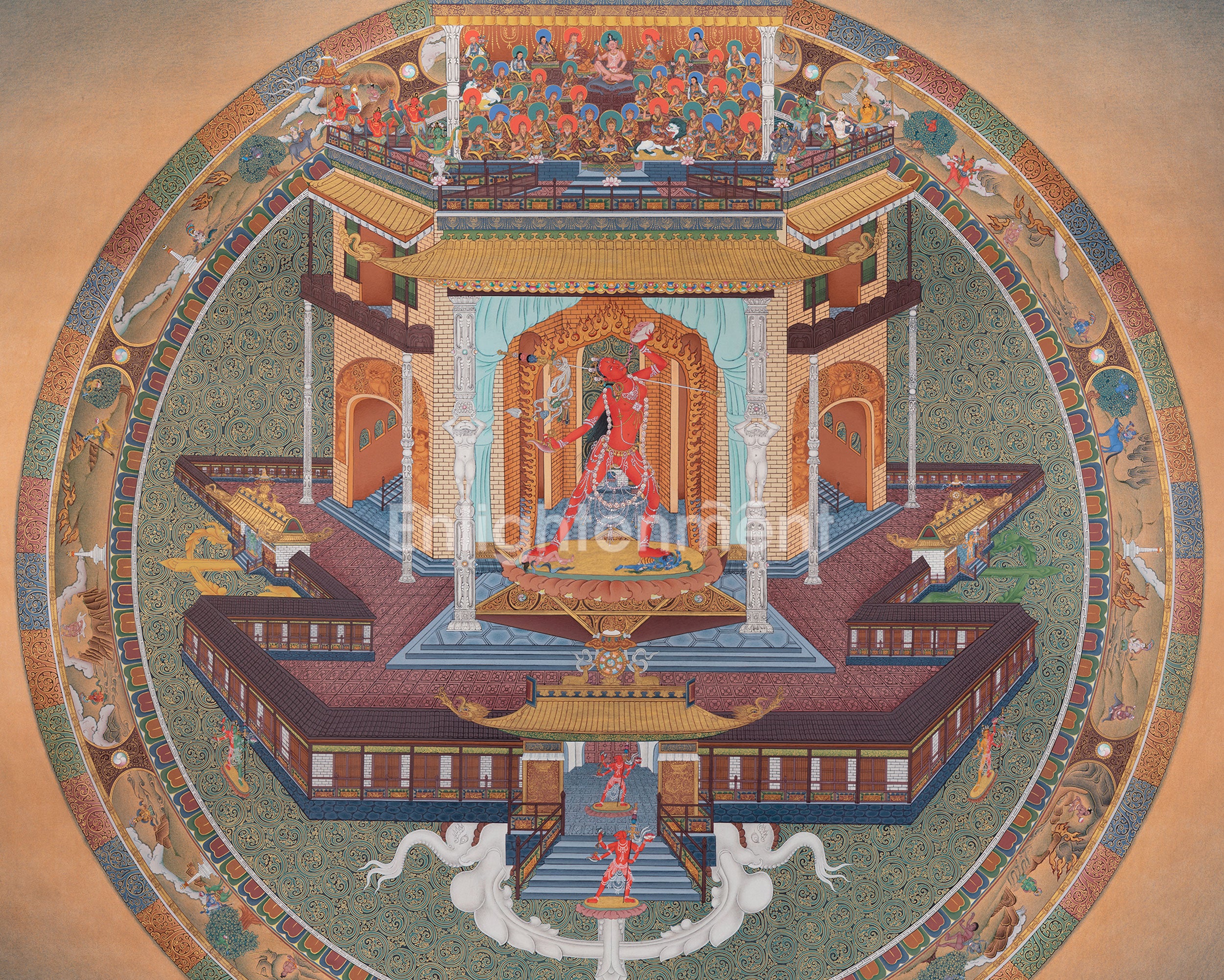 Nāro Khechari Vajrayoginī Maṇḍala Palace Thangka | Available for Commission