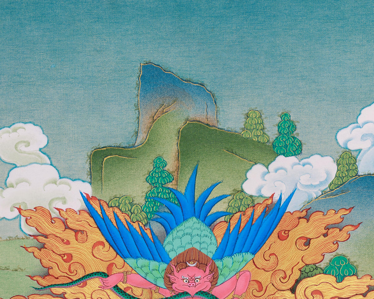 Sakya Mahakala Buddhist Art | Lord of the Pavilion | Fierce Protector Deity