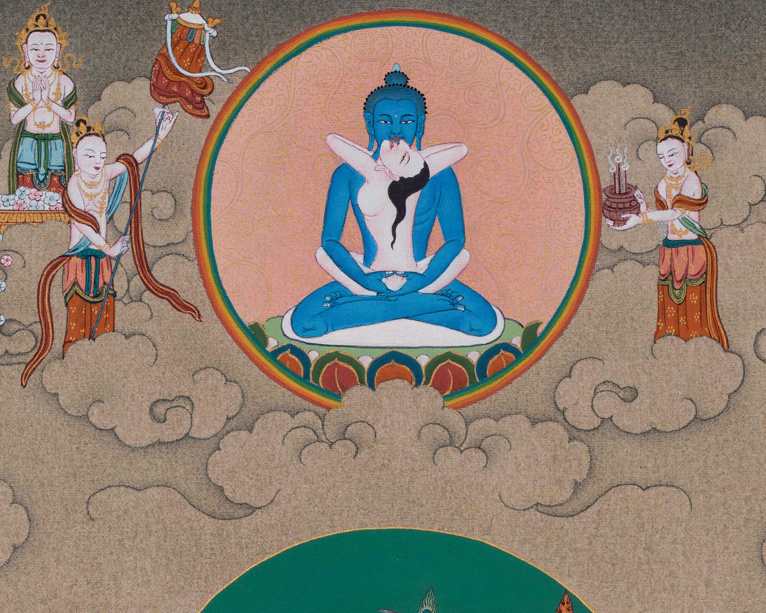 Lake-born Vajra, Guru Tsokye Dorje Thangka | A Masterpiece of Divine Assembly