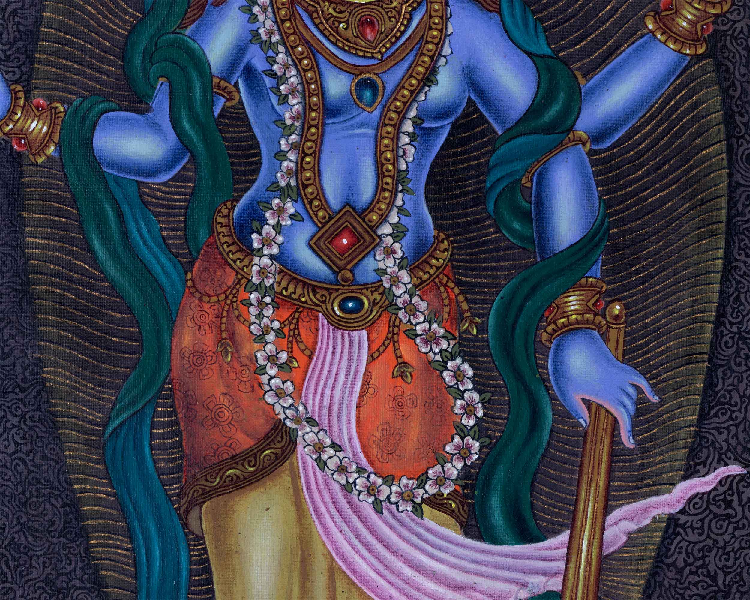 Highly Revered Hindu Deity Sree Vishnu Giclee Print | Vishnu, The God Of Preservation Art