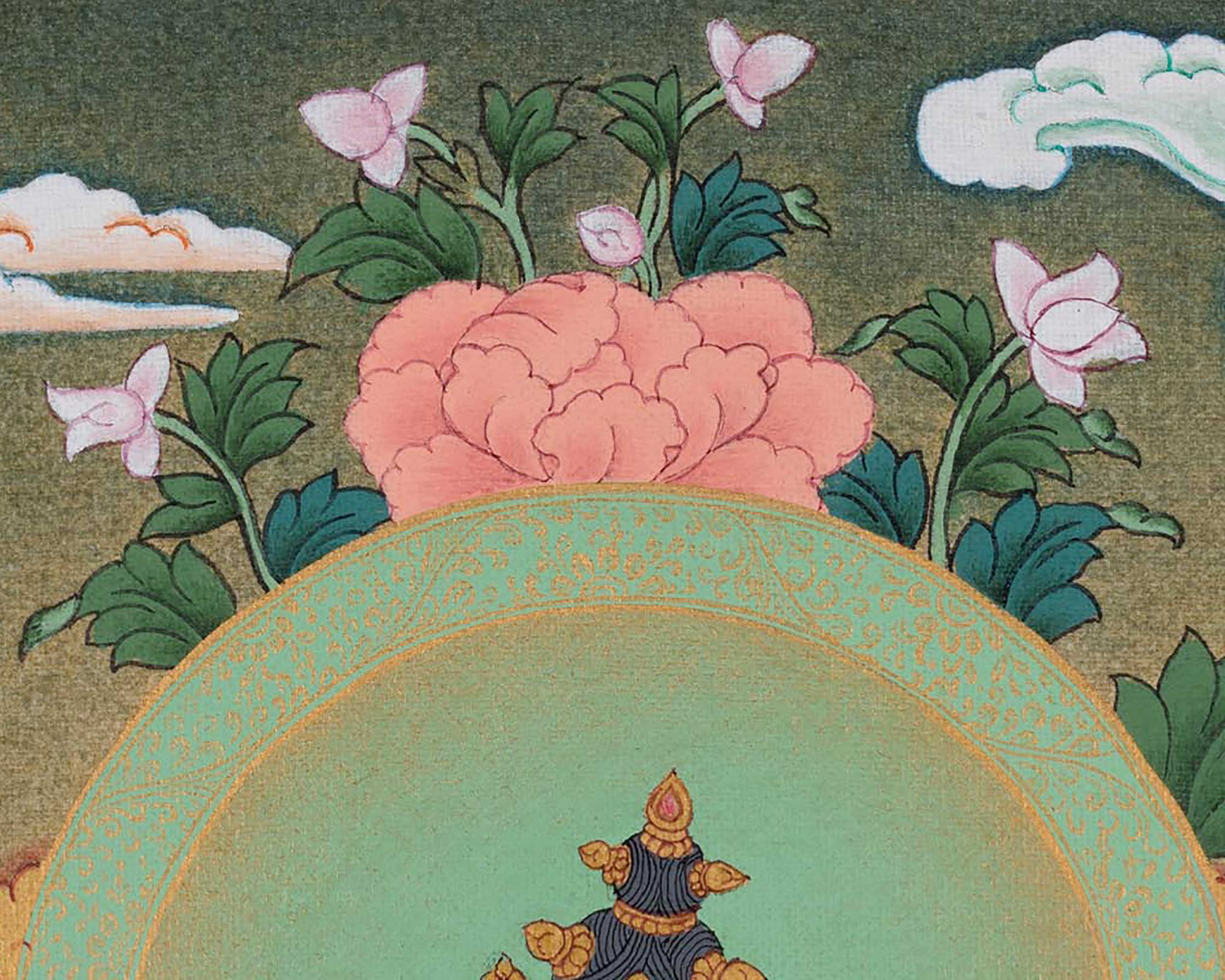 Sacred Vajrasattva Thangka | Traditional Dorje Sempa | For Spiritual Awakening Art