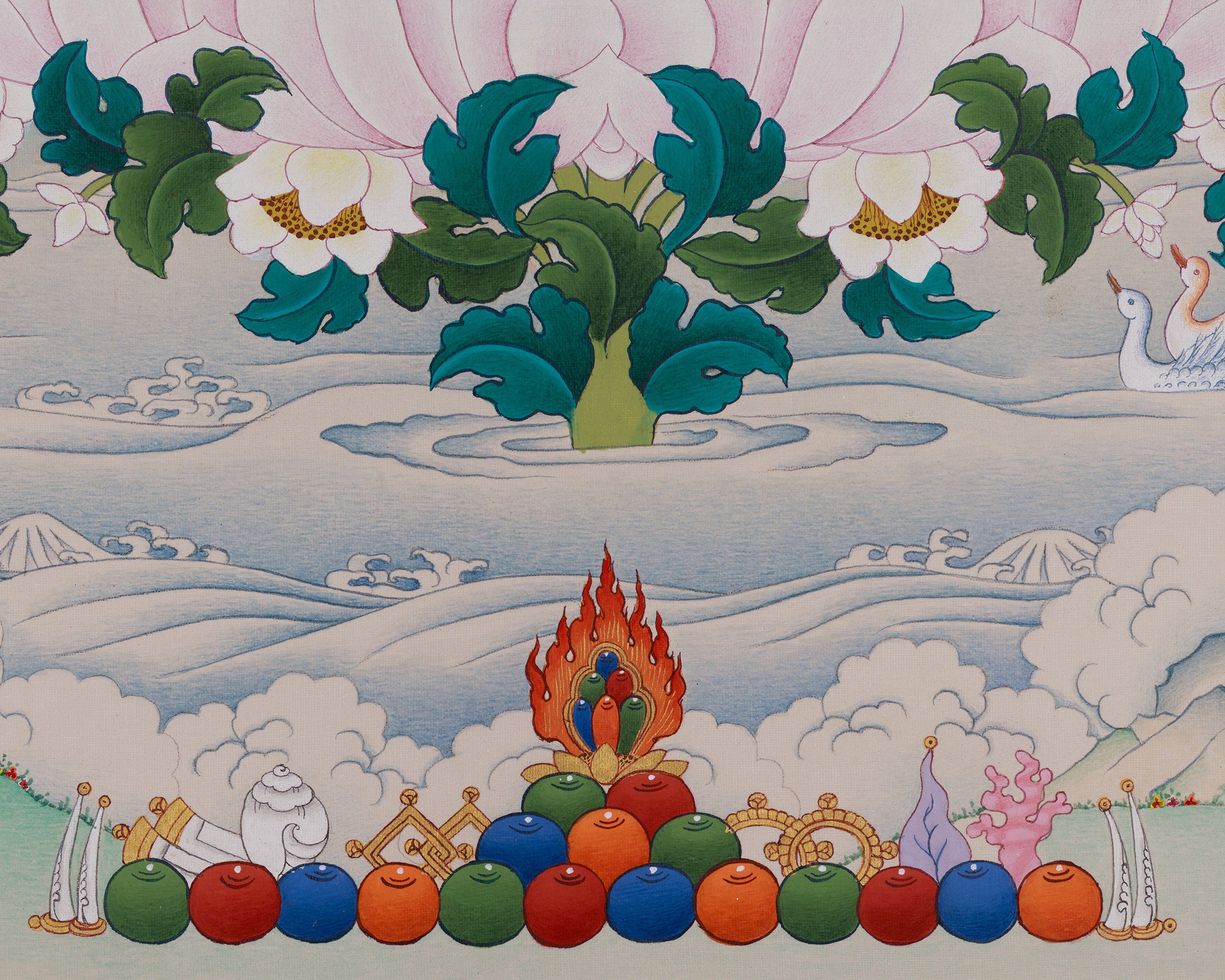 Vajrasattva Symbol of Purification Thangka | Dorje Sempa Artwork