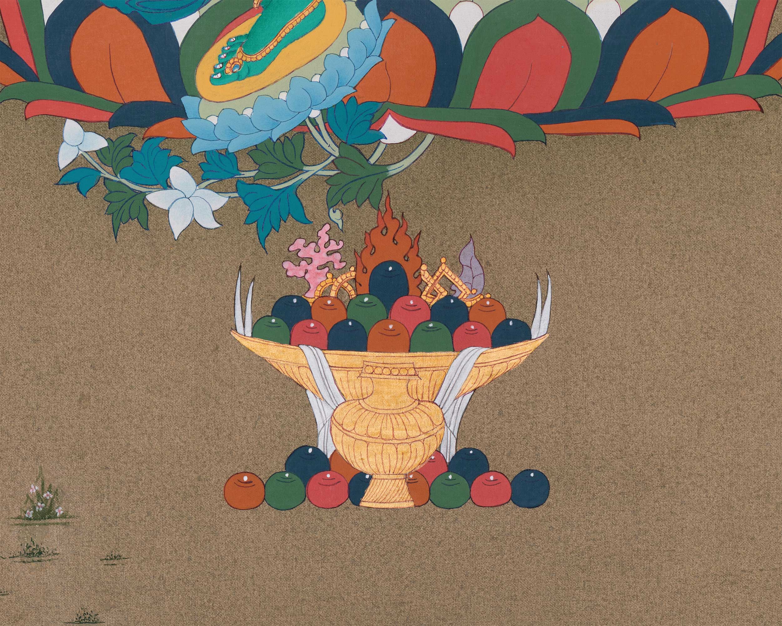 Tibetan Buddhist Goddess Green Tara Thangka | Mother Tara for Protection