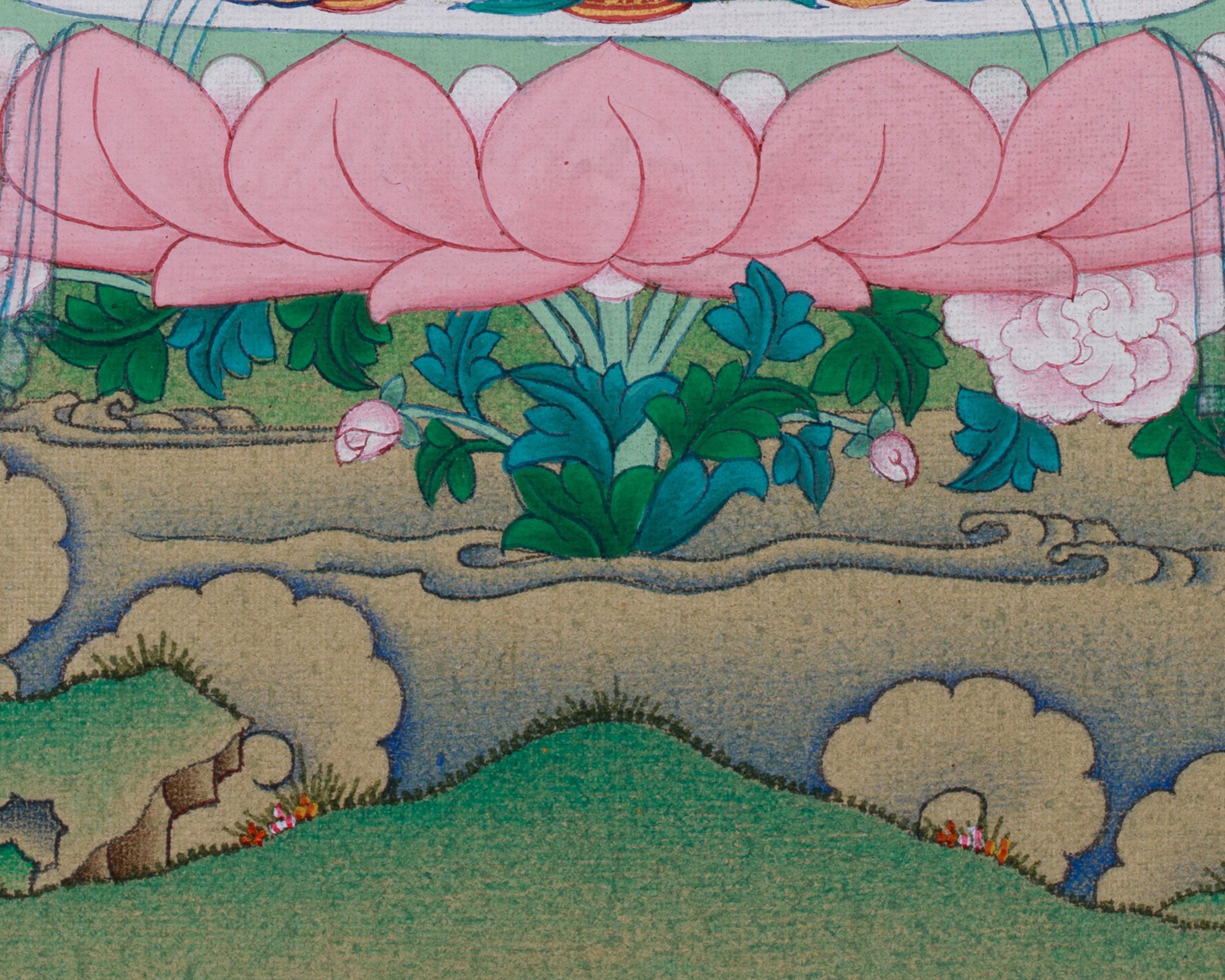 Embodiment Of Wisdom Manjushri Thangka | Wielding Flaming Sword