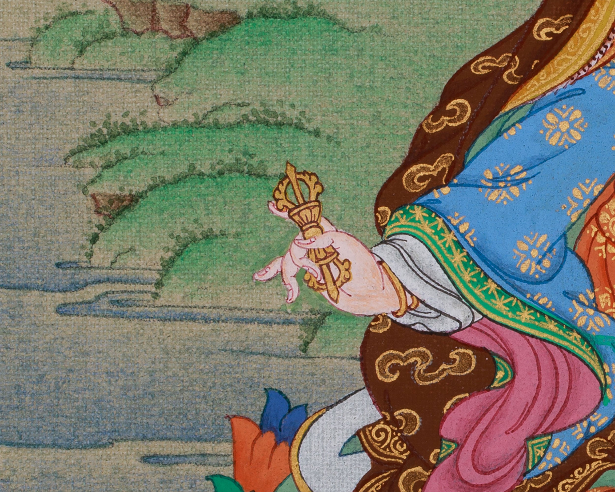 Enlightened Master Guru Rinpoche | Small Tibetan Art of Enlightenment and Protection