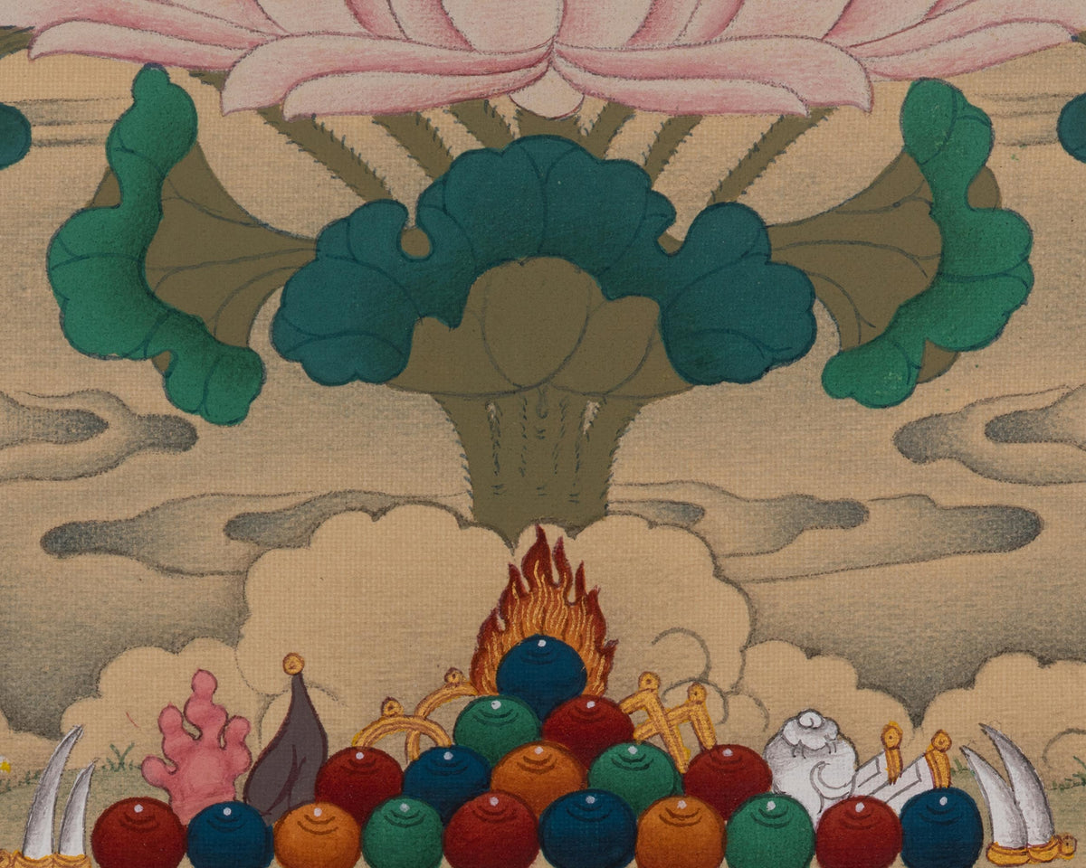 Saraswati Wisdom Deity Thangka | Sacred Tibetan Goddess of Knowledge Artwork