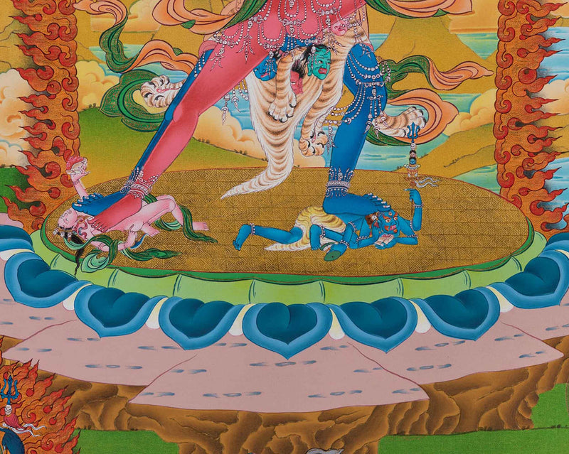Hand Painted Chakrasamvara Thangka Art | Tibetan Buddhism Art | Sacred Symbol For Energy