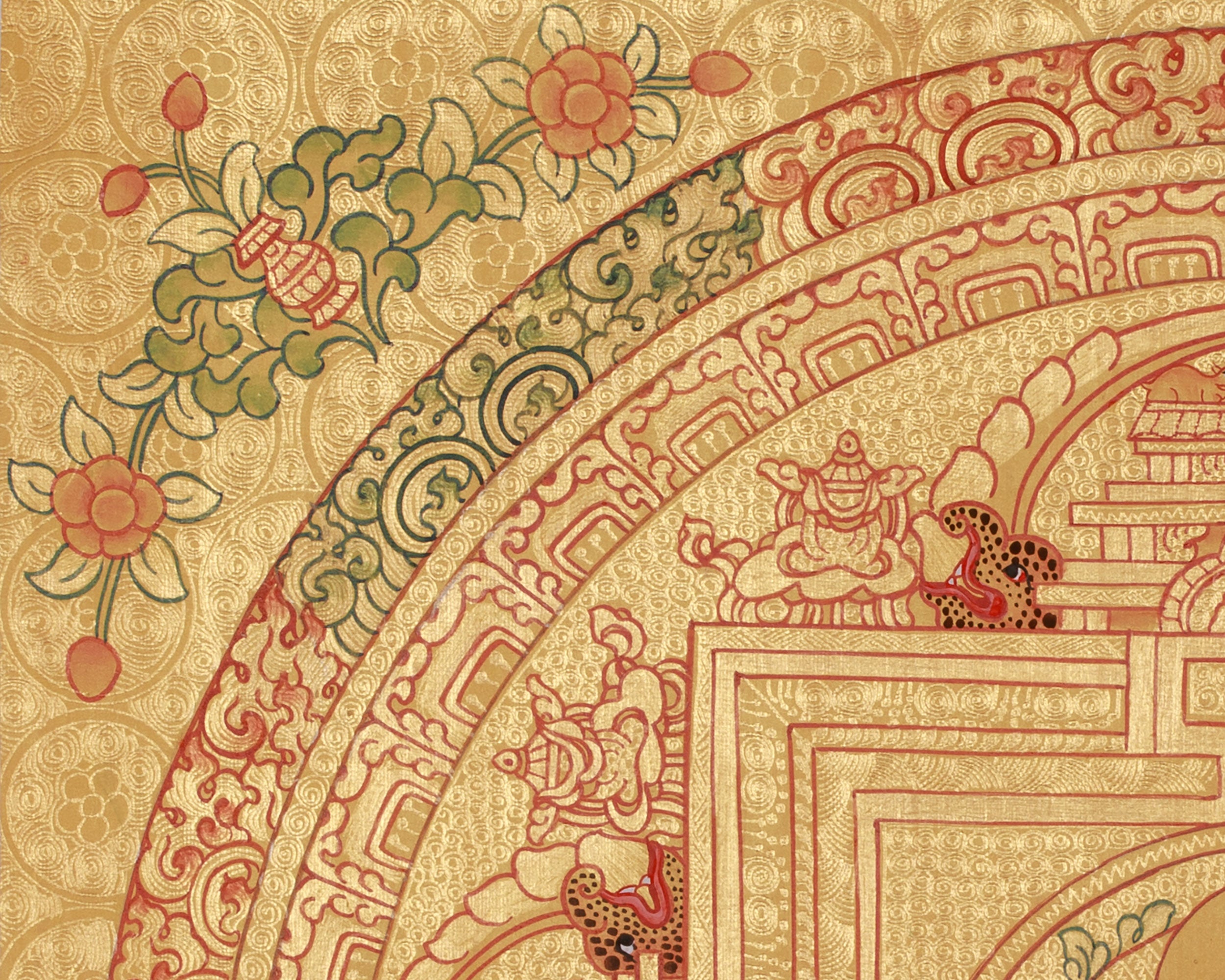 Gold Bodhisattva Chenrezig Mandala | Buddha of Mercy and Wisdom