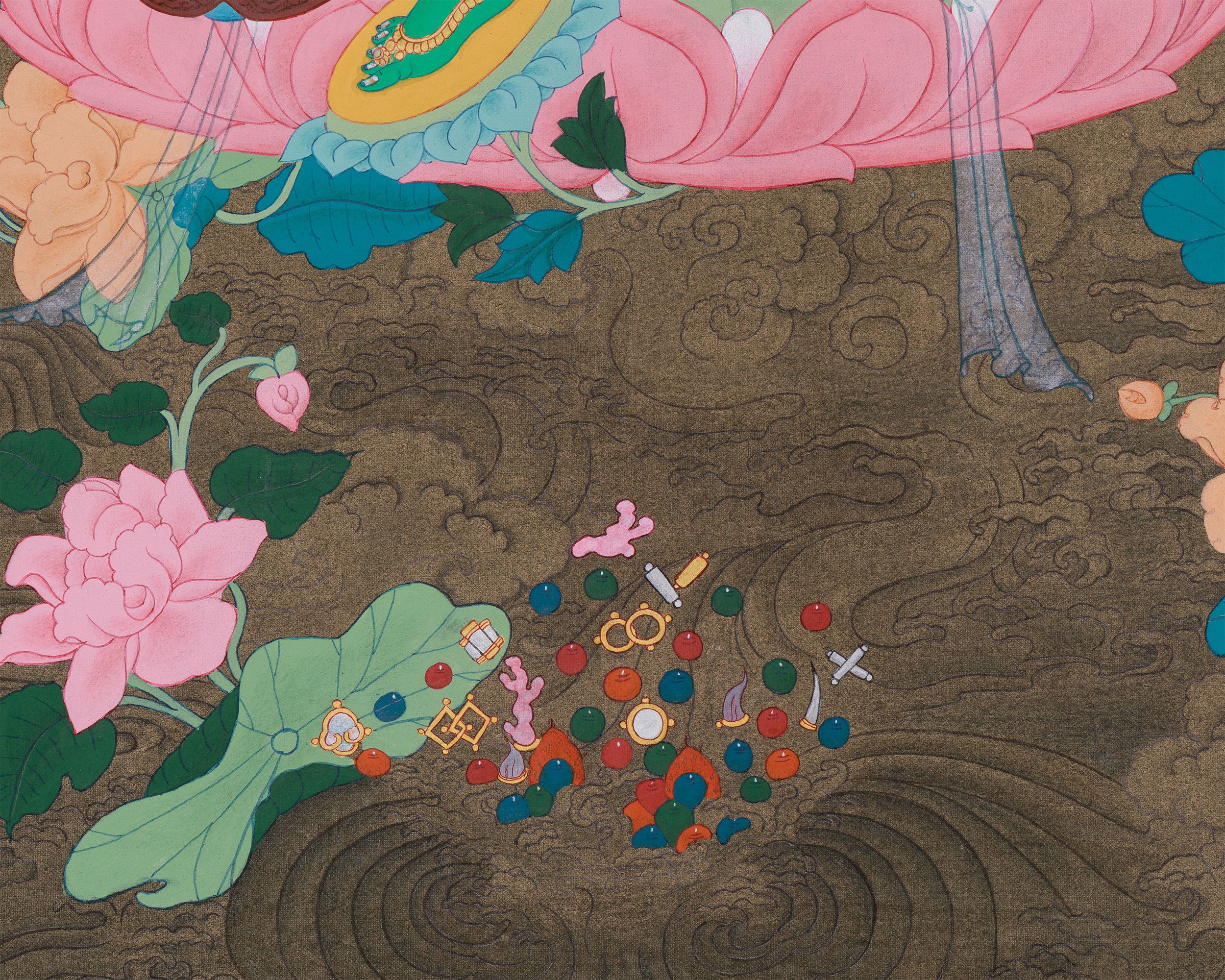 Traditional Green Tara Thangka | Buddhist Art of Compassion and Swift Protection
