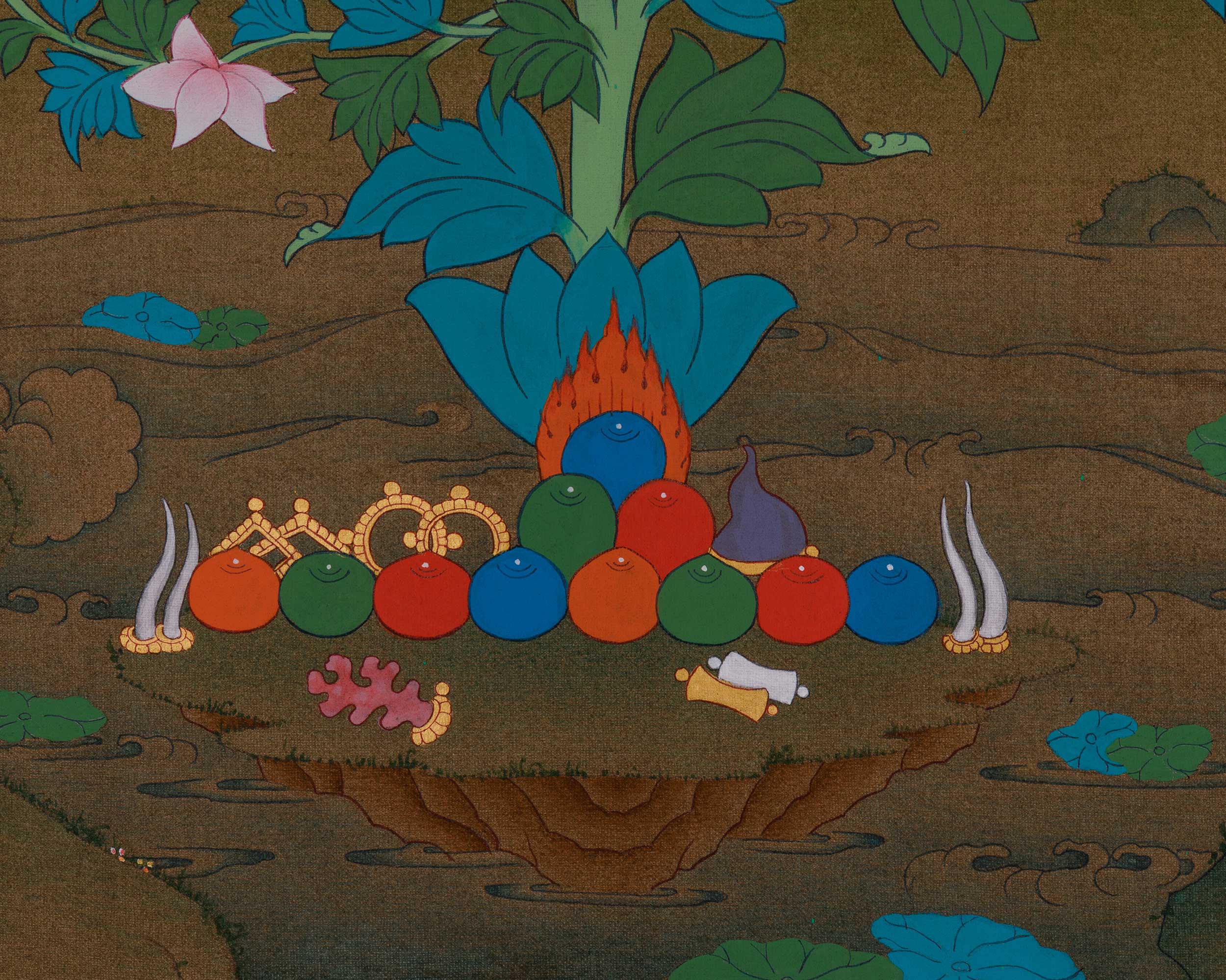 Spiritual Shyama Tara Thangka | Goddess Green Tara Artwork | Protection Deity