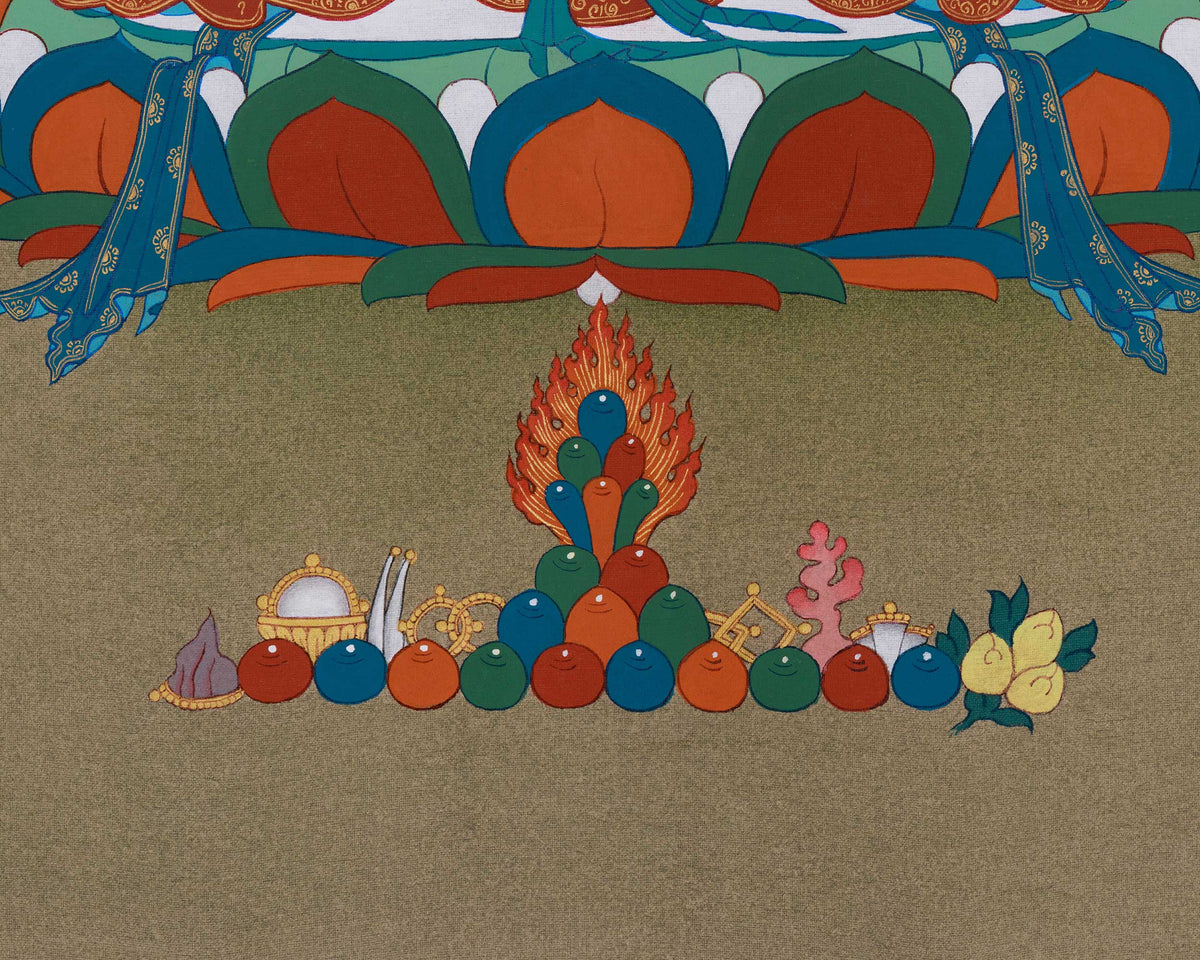 Thangka of Manjushri Bodhisattva | The Compassionate Deity of Wisdom and Clarity