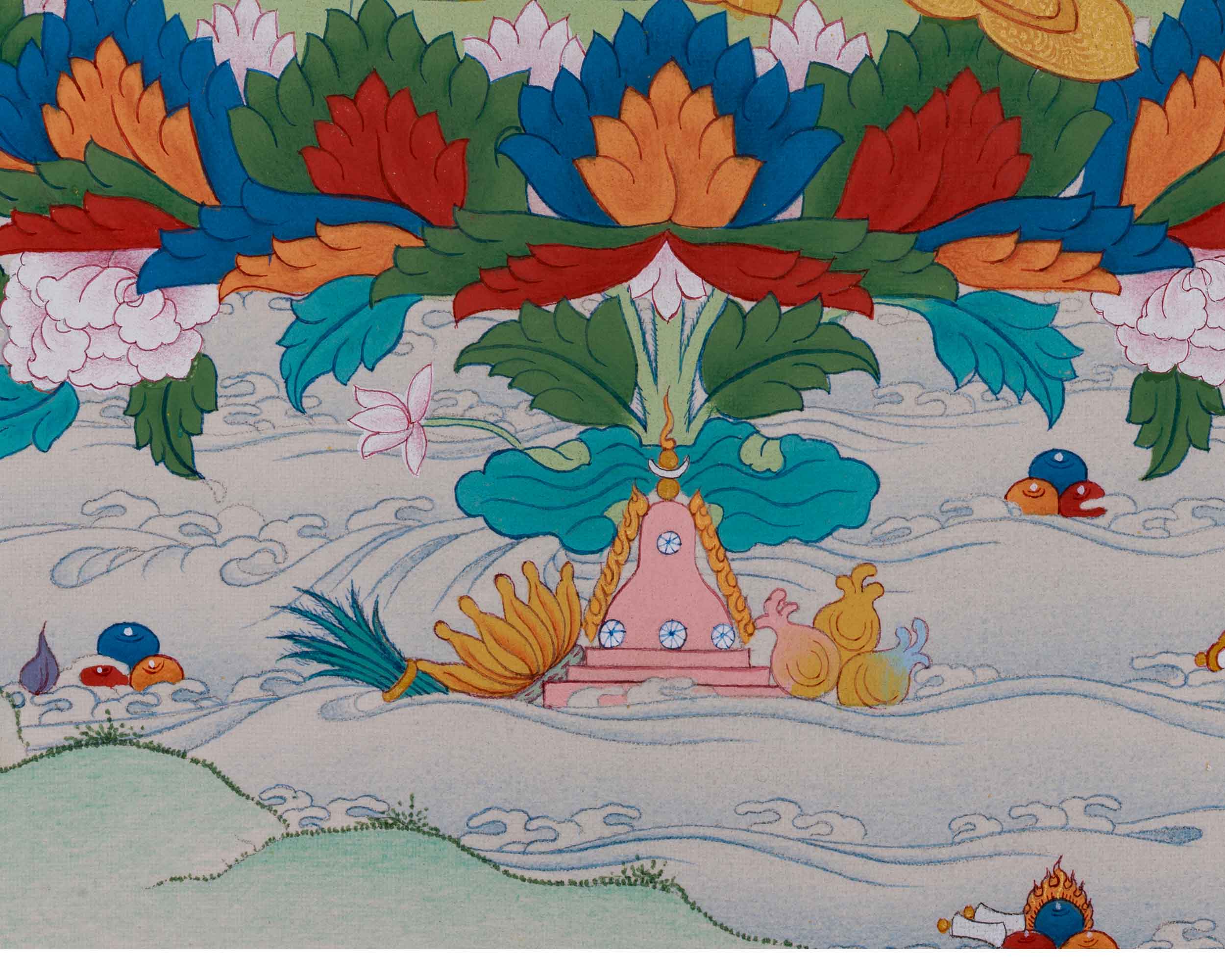 Unique Rainbow Style Guru Rinpoche Painting | Thangka of Second Buddha