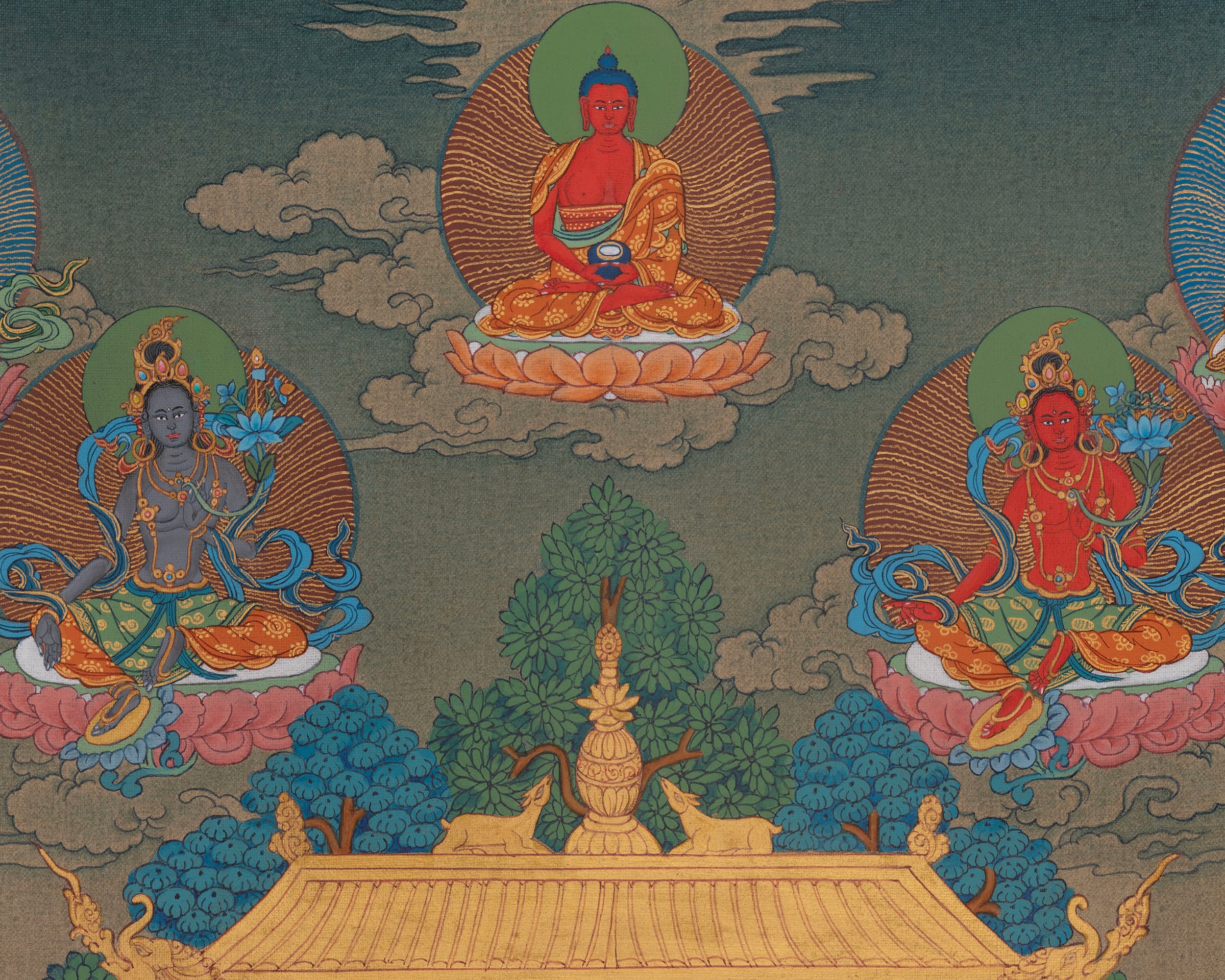 21 Tara Spiritual Art | Sacred Tara Forms Artwork | Thangka Painting | Shyama Tara