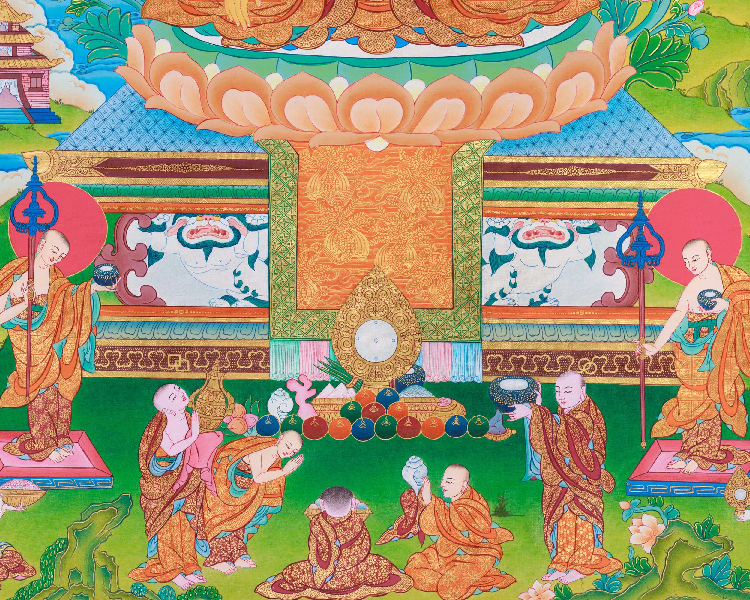 Buddha Shakyamuni Prayer Thangka | Hand-Painted Buddhist Deity Painting