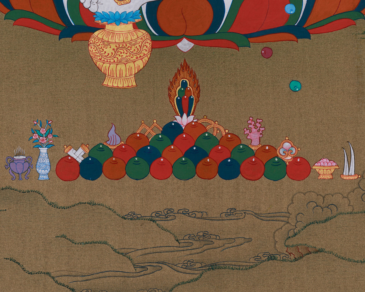 Tibetan Dzambhala Wealth Deity Art | Buddha of Fortune and Spiritual Blessings