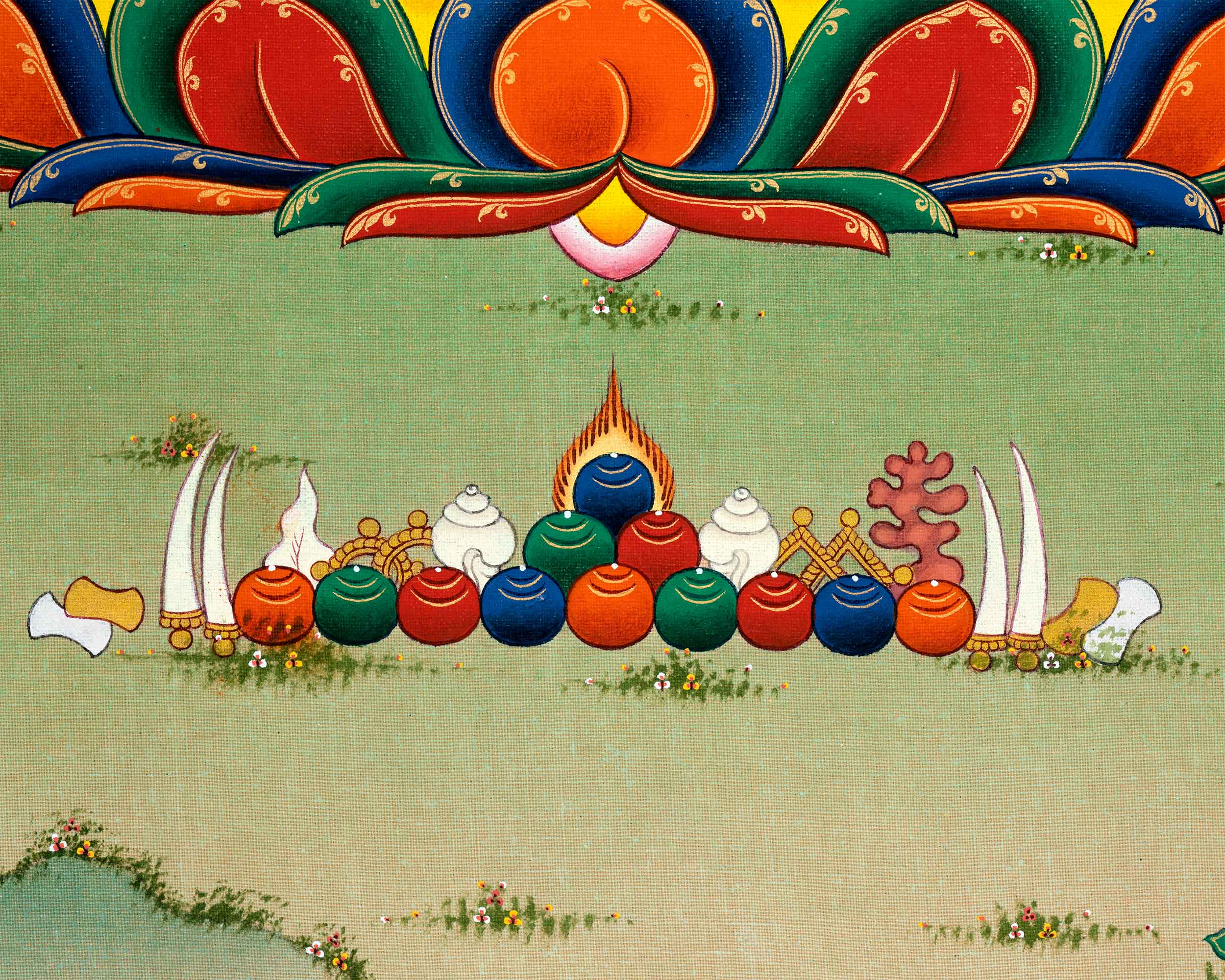Thangka Artistry of Vairocana Buddha | Thangka Print of Universal Harmony