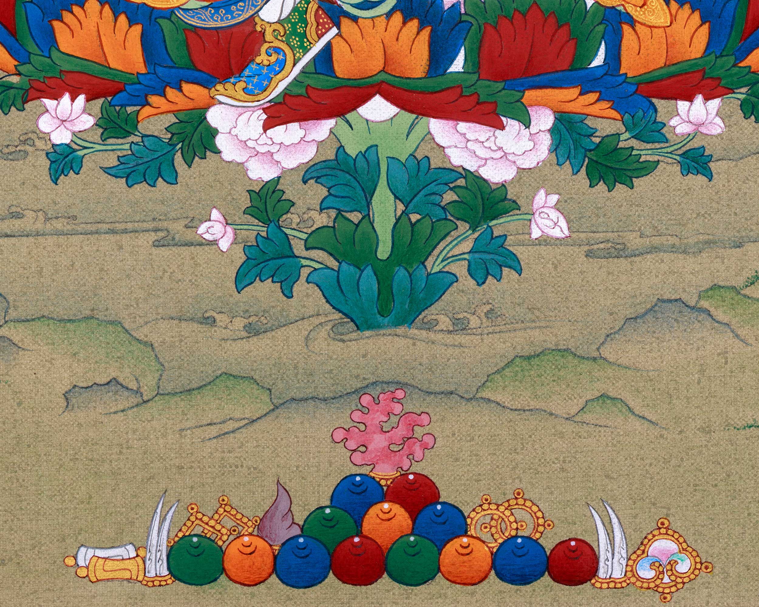 The Lotus-Born Master | Guru Padmasambhava Thangka | Tibetan Artwork