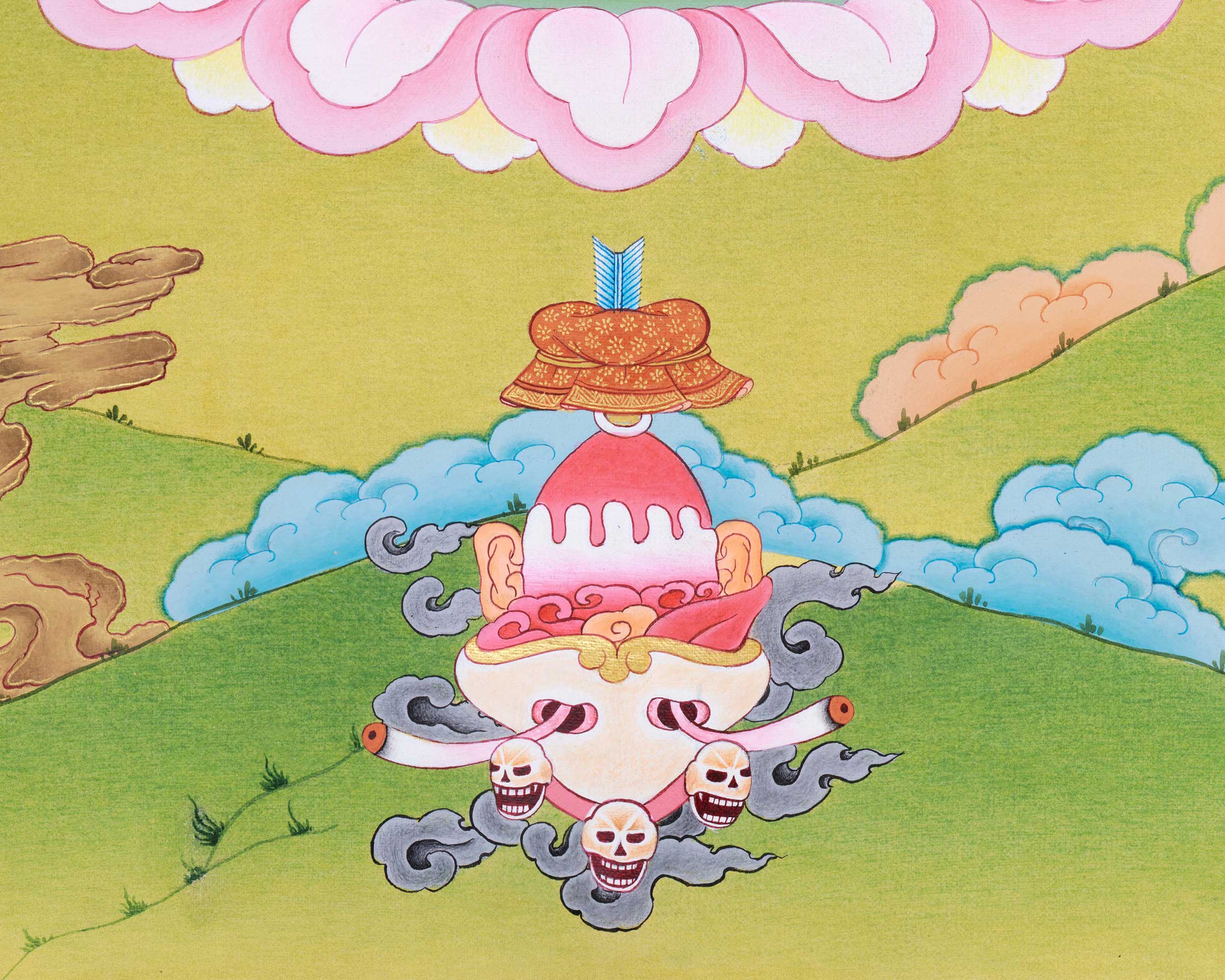 Hand Painted Hevajra Thangka | Himalayan Wrathful Wall Decor | Tibetan Deity