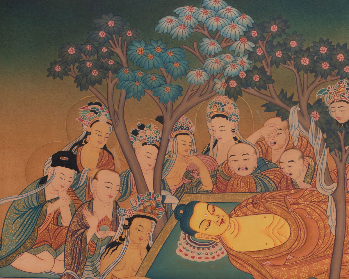 Buddha Parinirvana Thangka | The Final Liberation of Shakyamuni Buddha