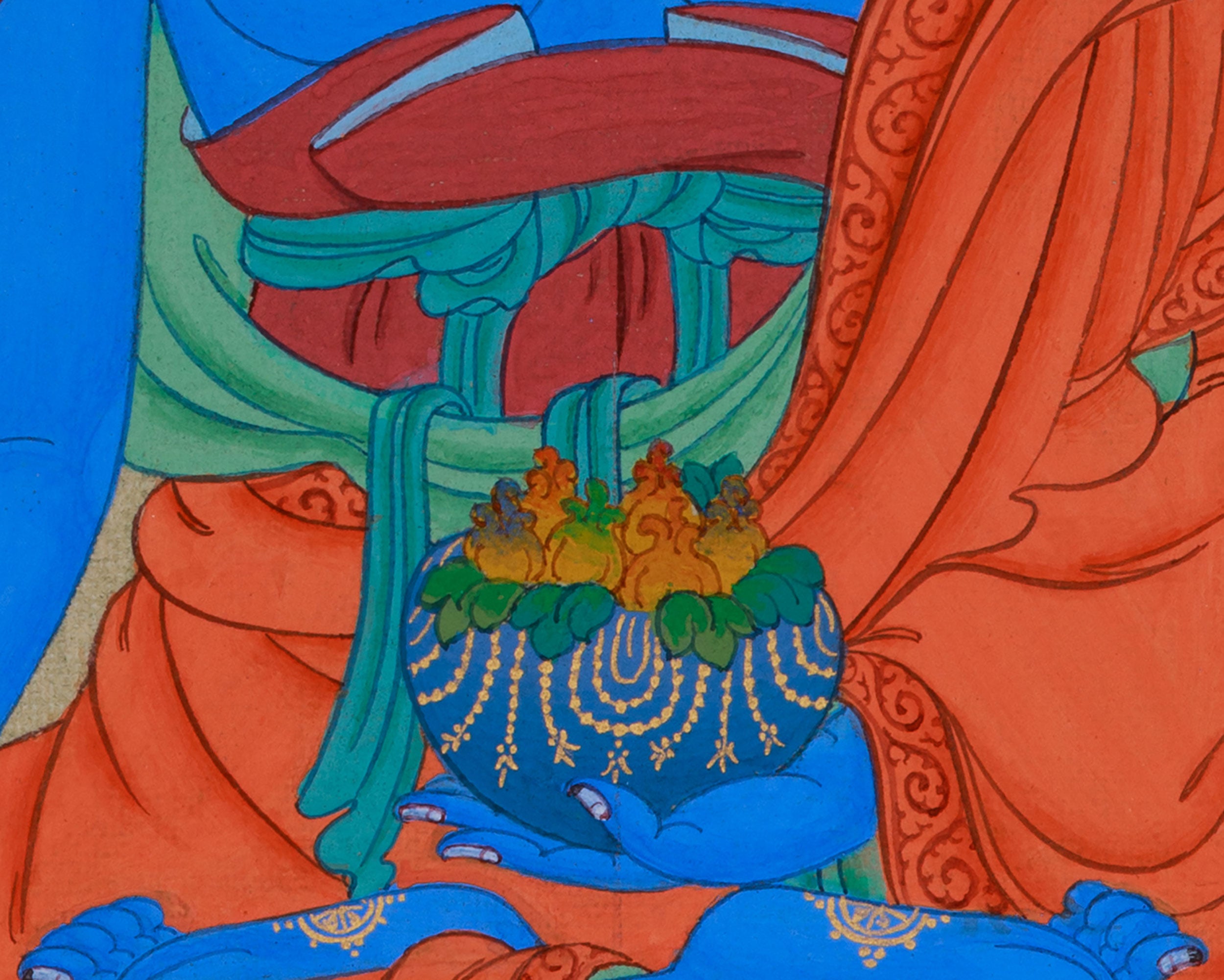 Sacred 33 cm Medicine Buddha Thangka | Buddha of Healing, Protection, and Wellness