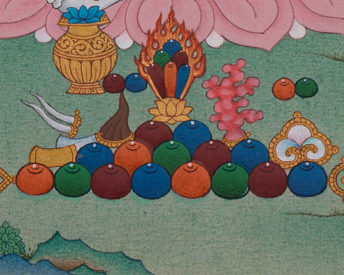 Sacred Dzambhala Thangka Painting | Buddhist Deity of Wealth and Prosperity