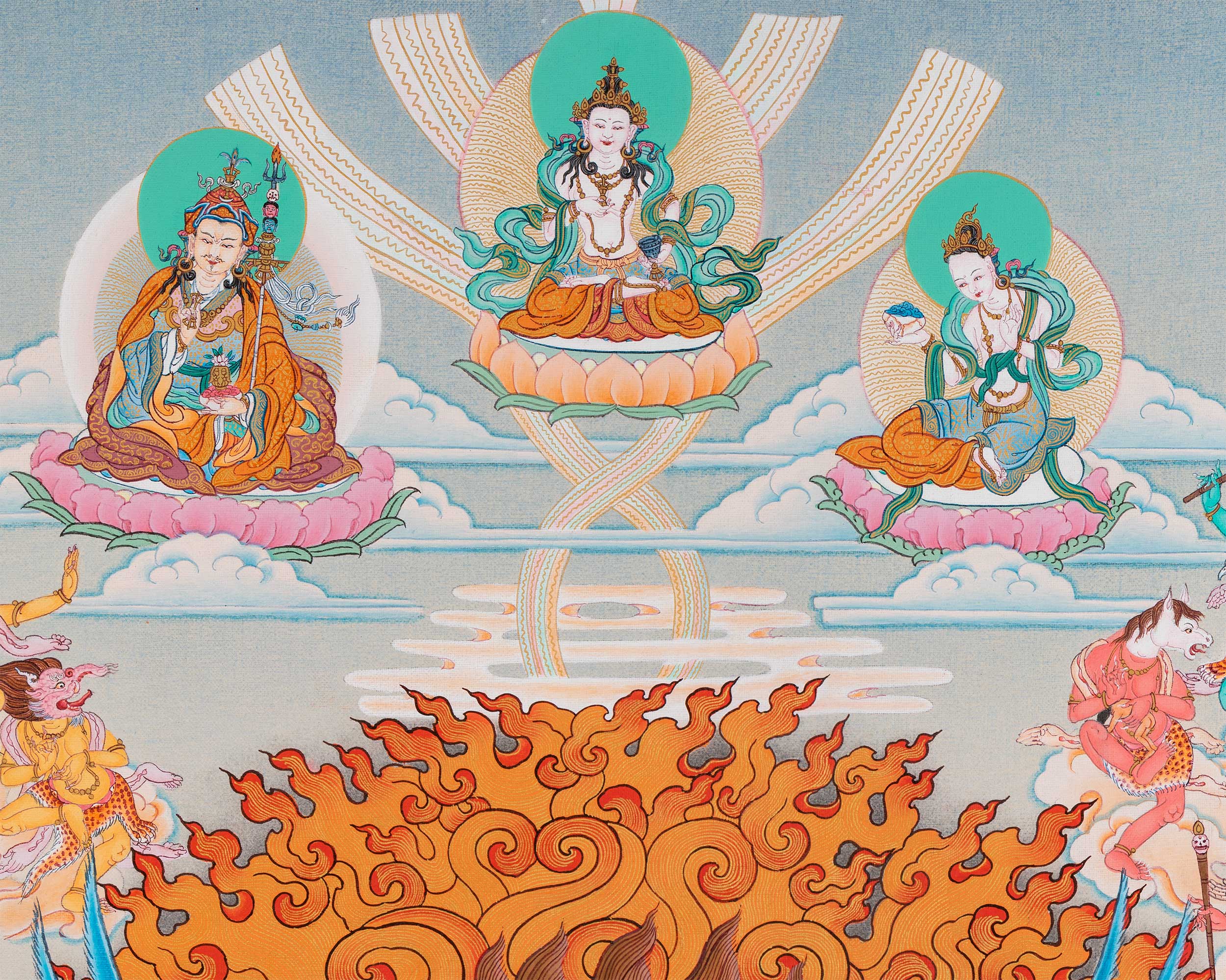 58 Wrathful Bardo Deity Thangka Print | 100 Deities of Bardo
