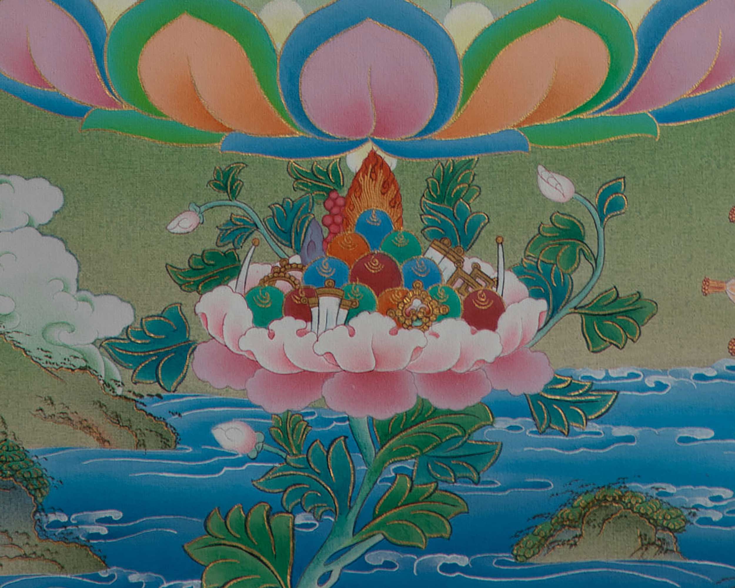 White Tara Thangka | Traditional Tibetan Painting In Menri Style | Long Life Mother Drolma