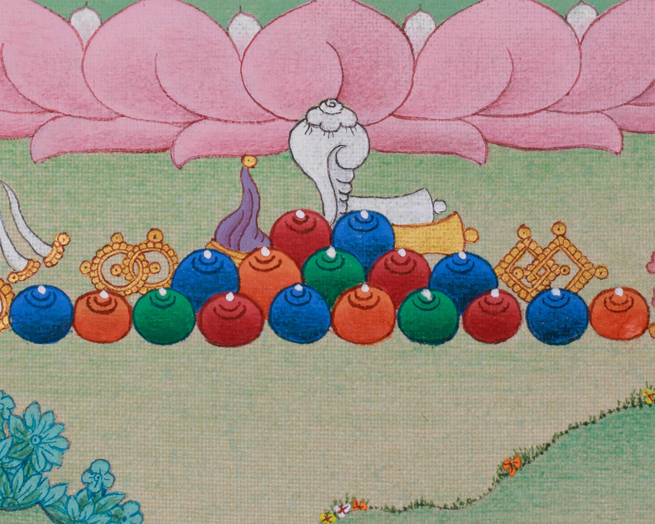 Mini White Tara Thangka | Hand-Painted with 24K Gold in Karma Gadri Style