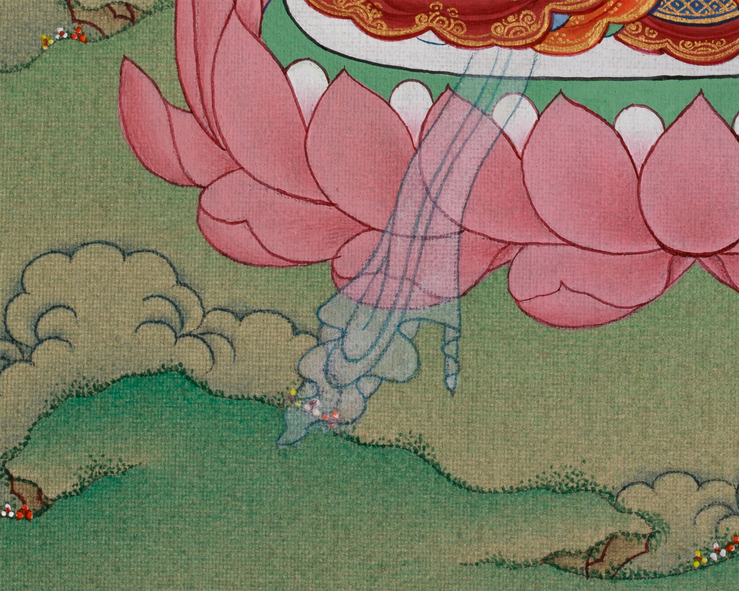 Compact Thangka of Amitayus Buddha | Red Buddha of Long Life