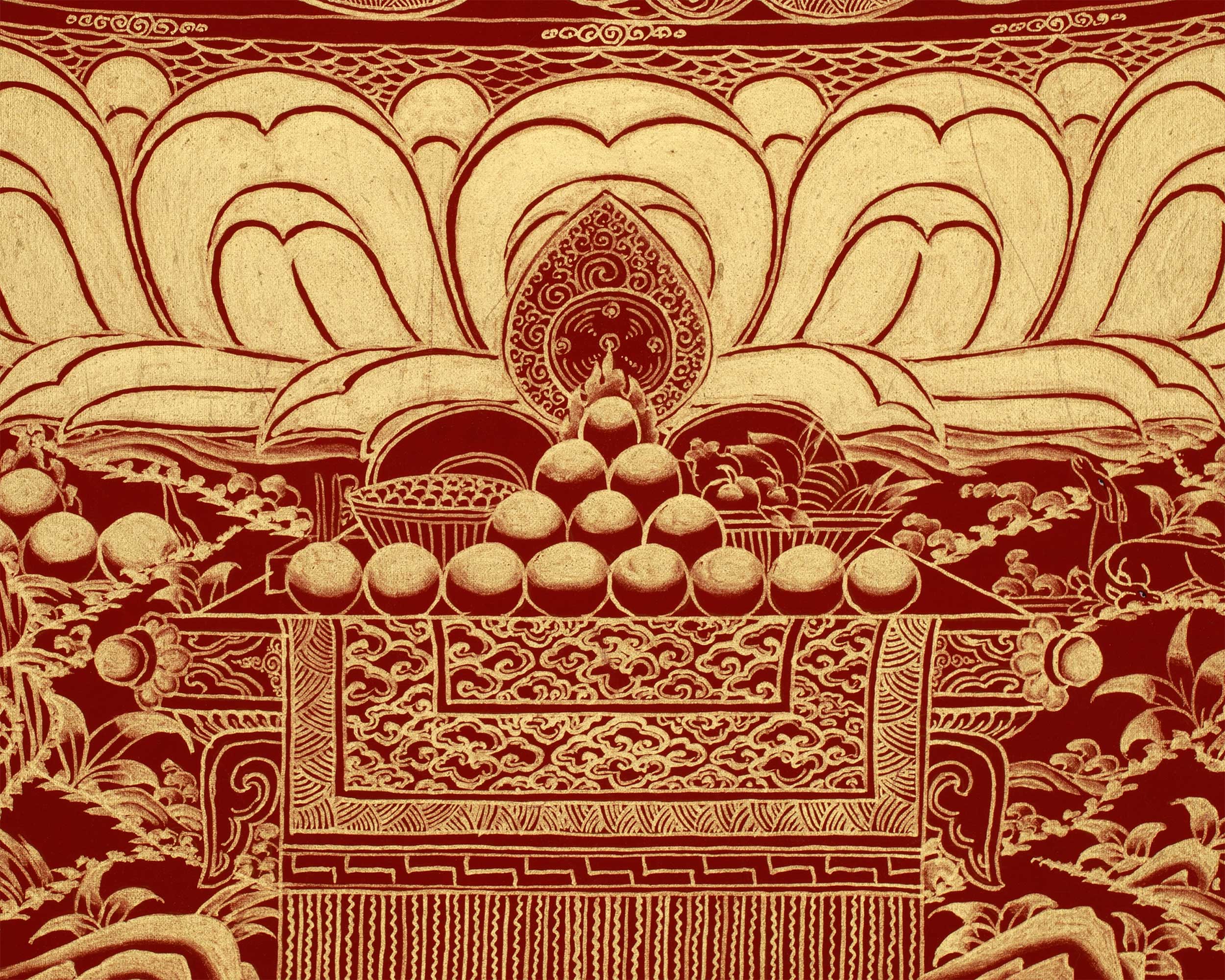 Red Amida Buddha Thangka | Lord of the Western Pure Land and Infinite Light