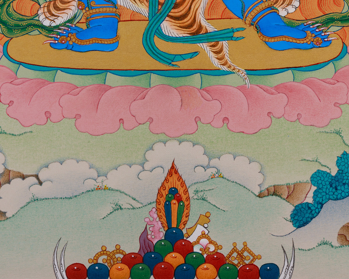 Hand-Painted Vajrapani Artwork | Tibetan Bodhisattva of Power and Protection