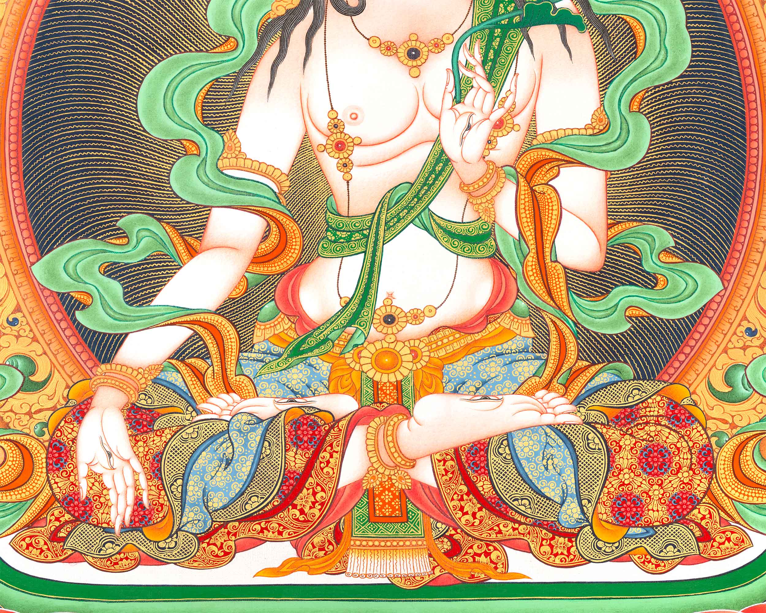 Mother White Tara Art Buddha On Print | Bodhisattva Of Compassionate Activity