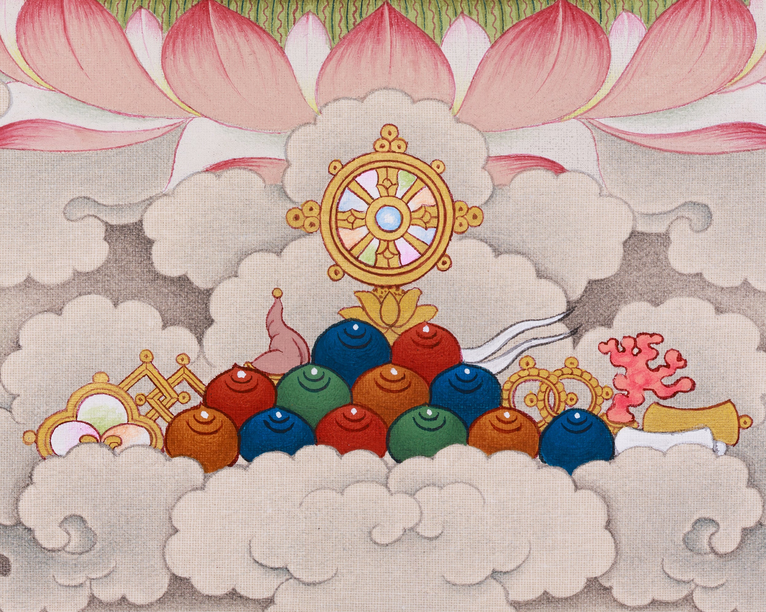 Sacred Compact Manjushri Thangka | Wisdom, Insight & Spiritual Awakening