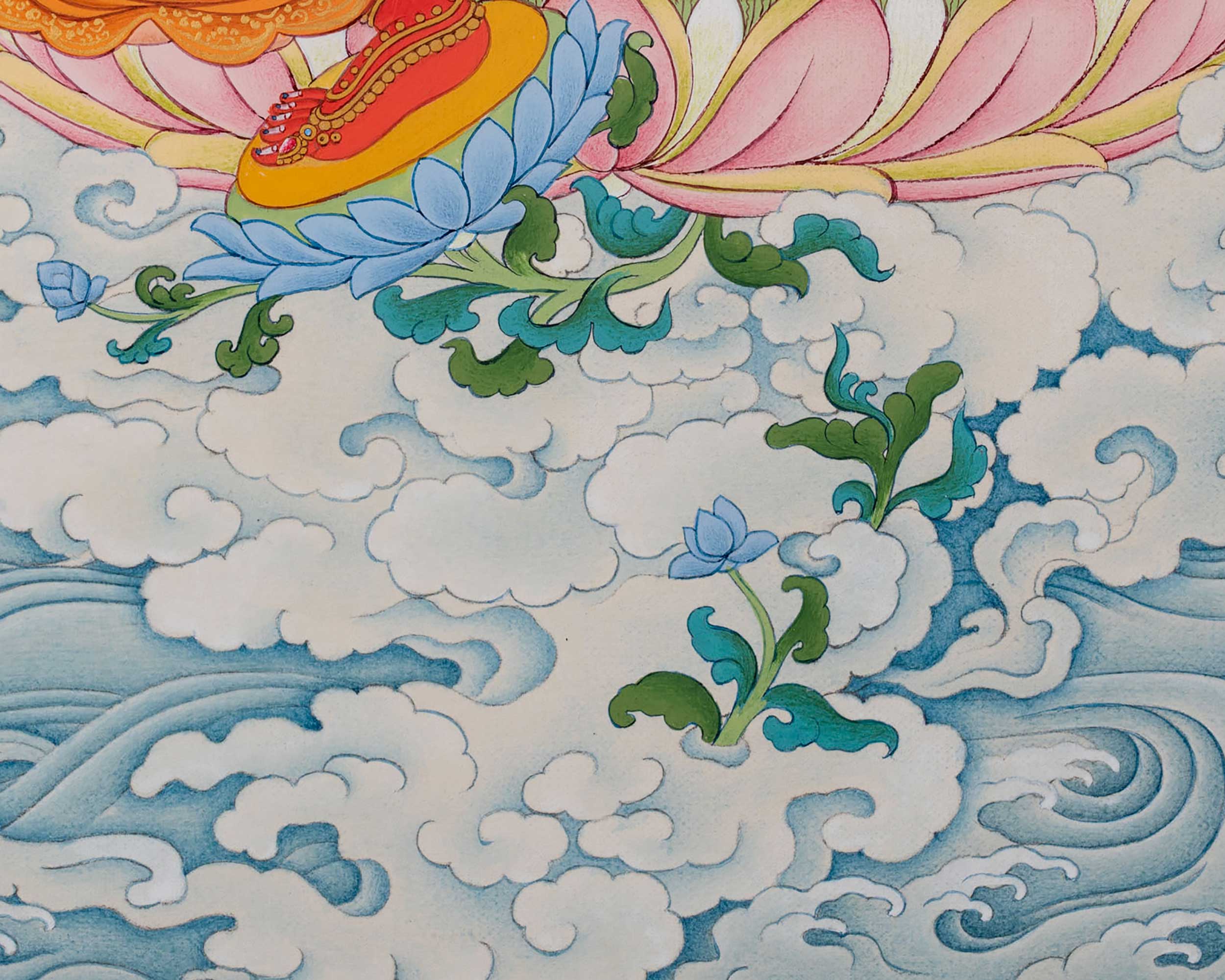 Hand Painted Red Tara Thangka | Traditional Buddhist Artwork | Thangka For Dakini Mantra Pratice