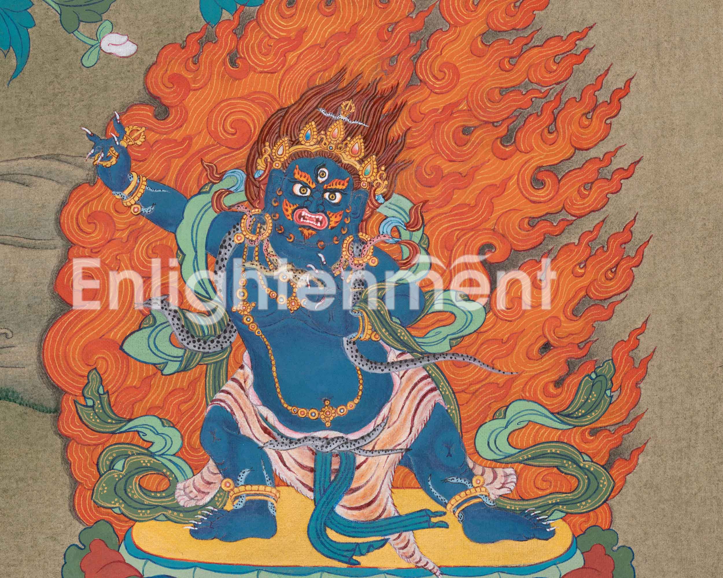 Chenresig Thangka with Manjushri and Vajrapani | Deity of Compassion