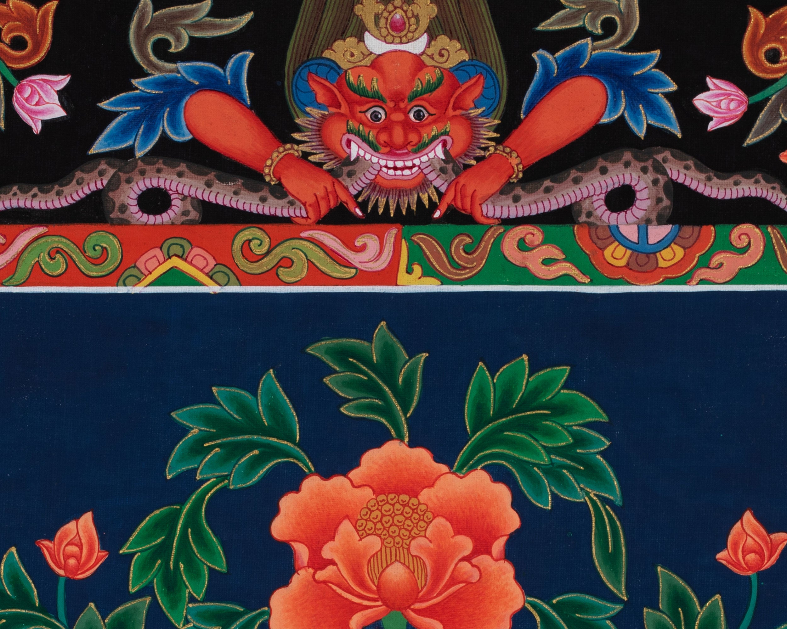 Vairochana Buddha Thangka Painting | The White Blessing Buddha