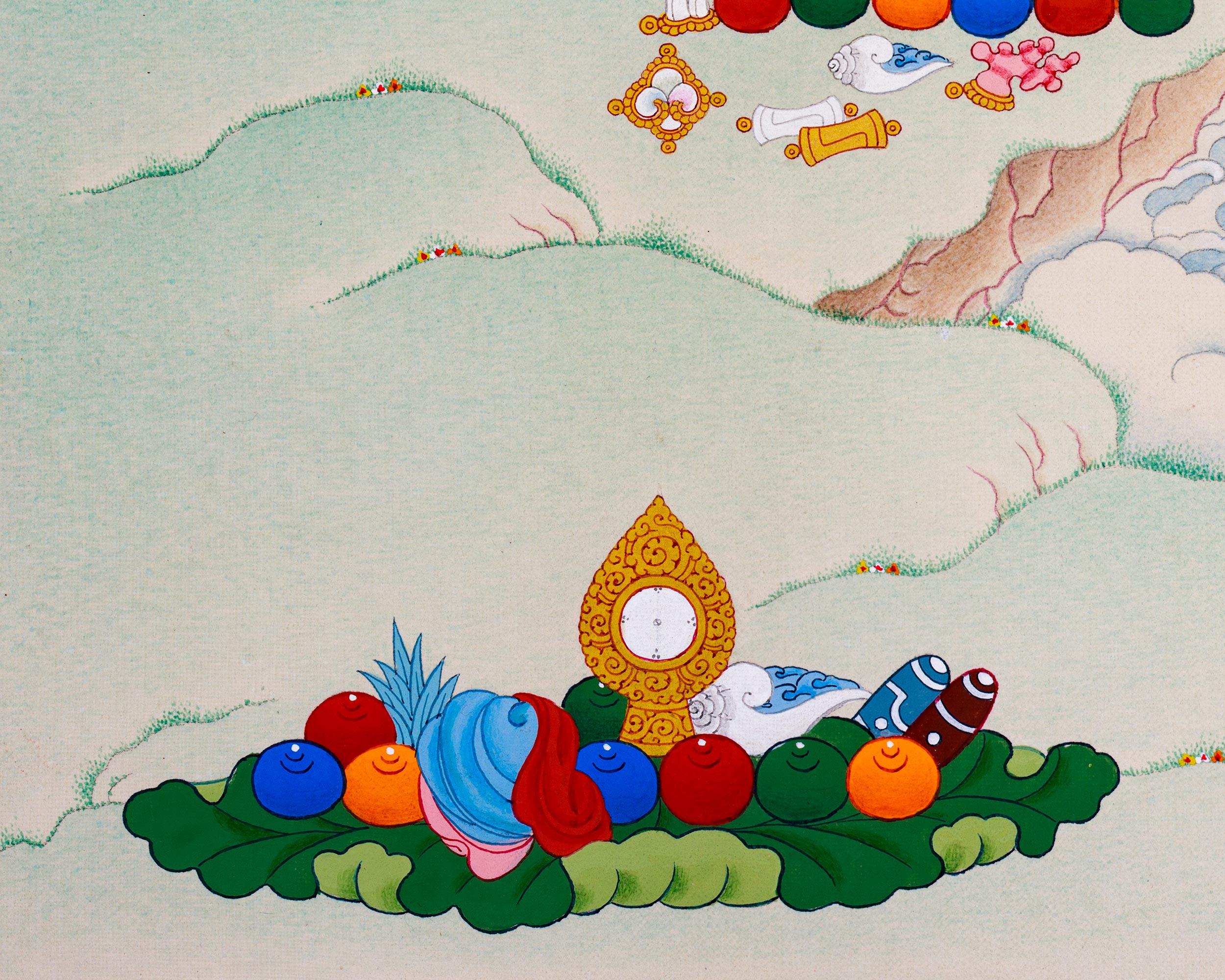 Hand-Painted Dzambhala Thangka | God of wealth