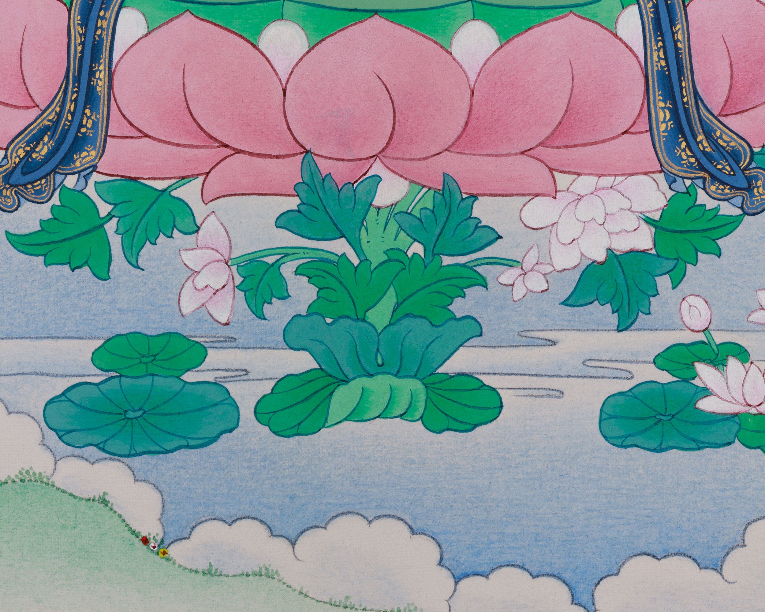 Seven Eyes White Tara Thangka | Sacred Buddhist Art for Longevity and Healing