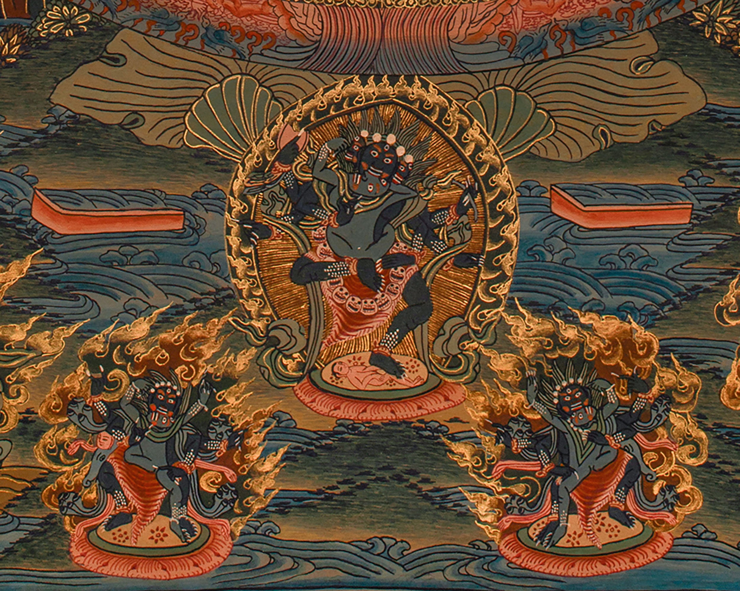 Gautam Buddha Mandala Art | Protector Deities | Spiritual Artwork