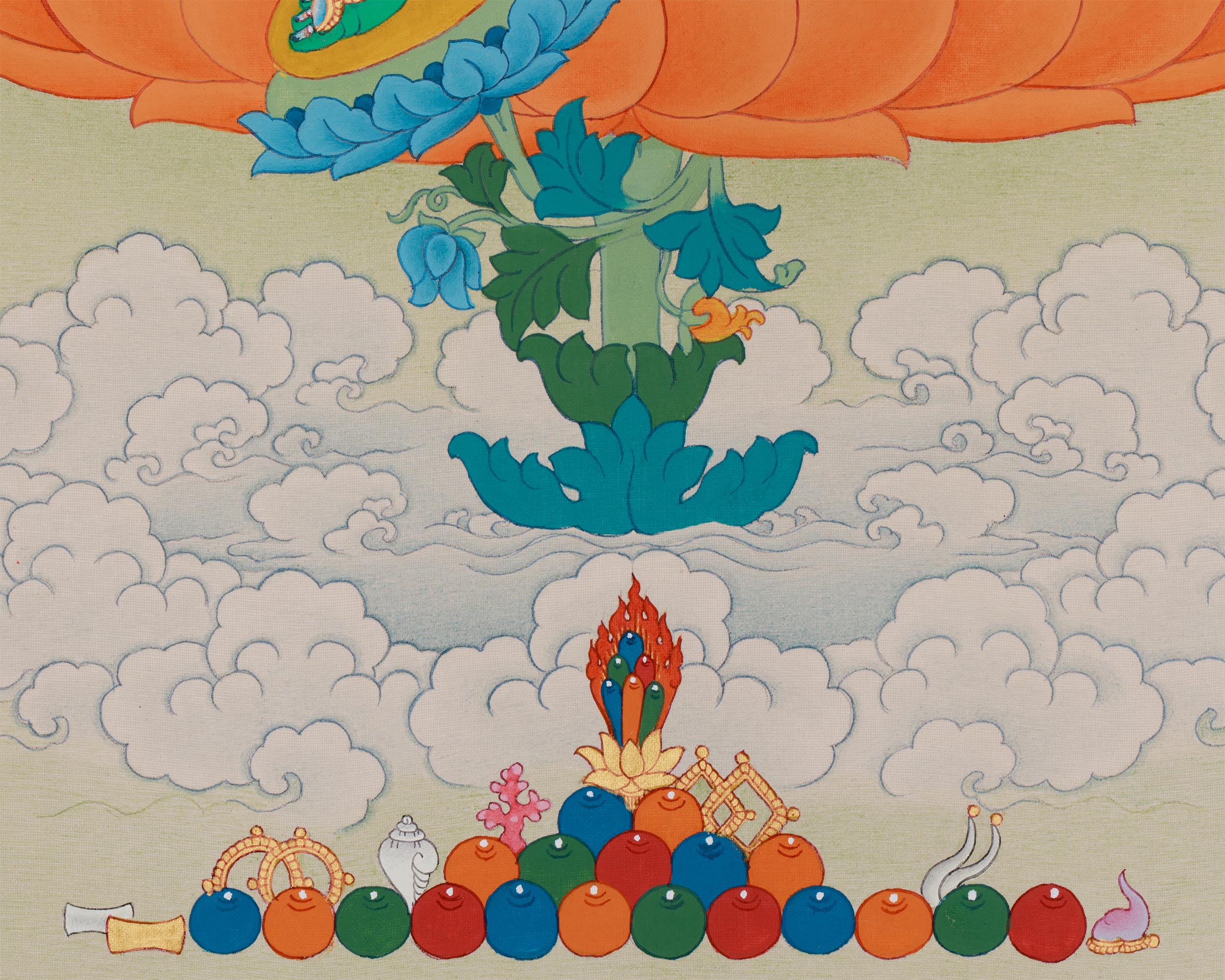 Green Tara Thangka Goddess of Compassion | Spiritual Wall Hanging