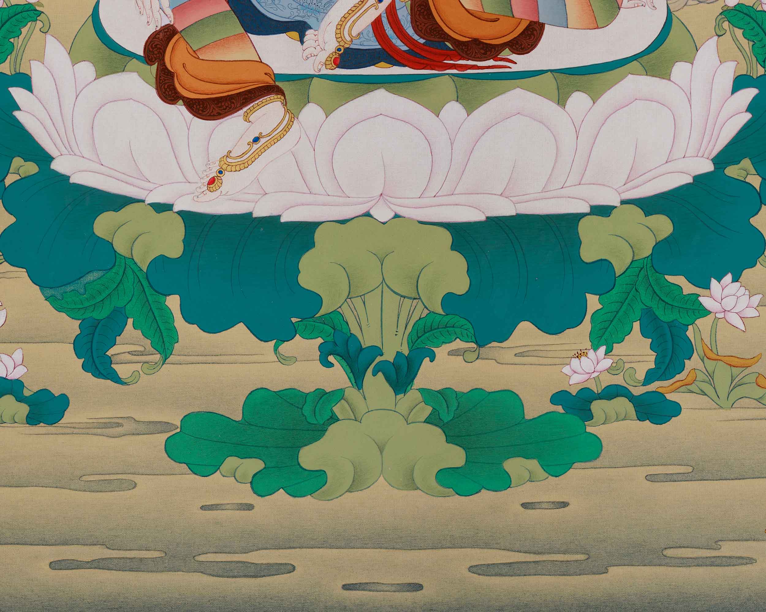 Spiritual Thangka of Chenrezig | Bodhisattva of Infinite Compassion