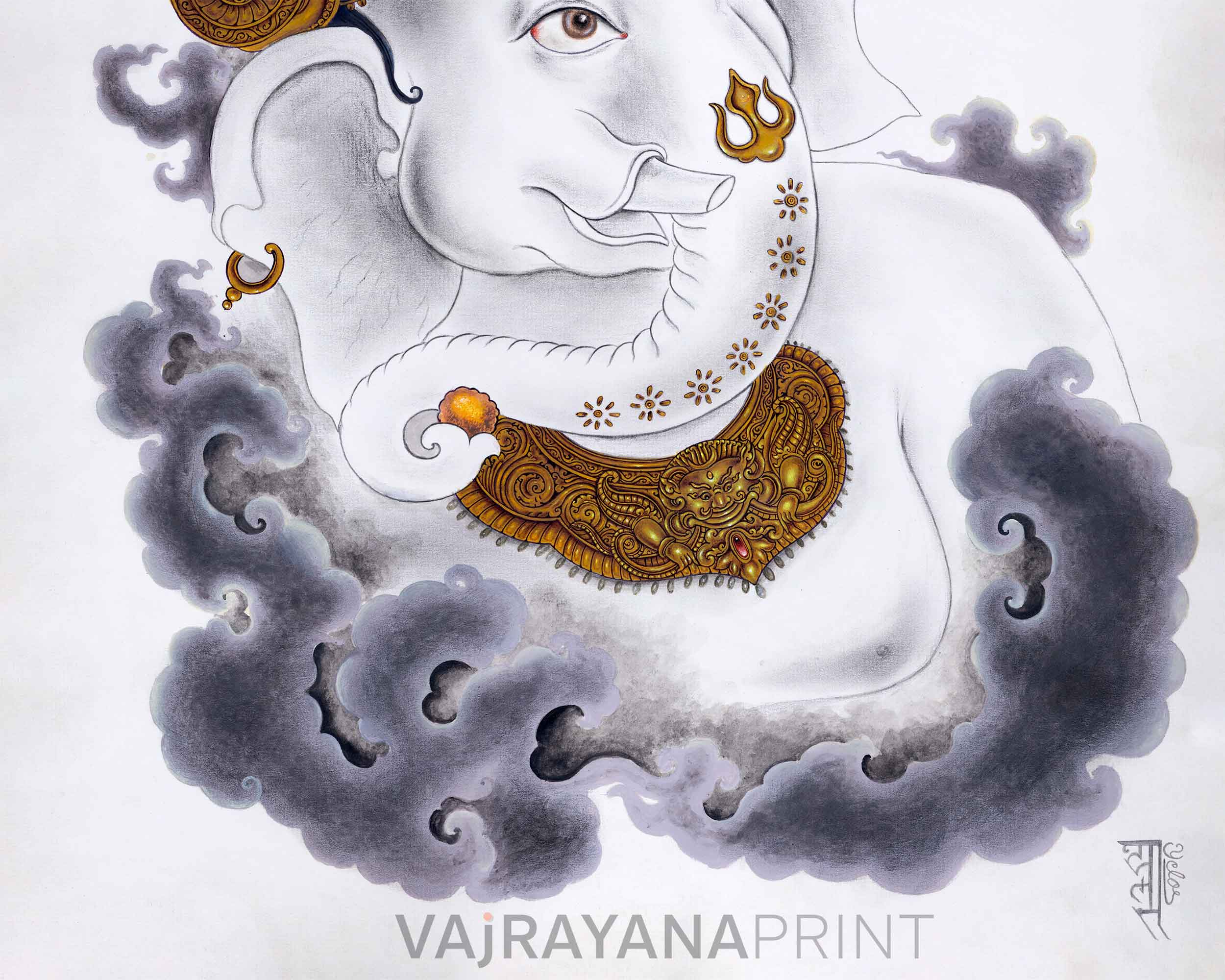 Newari Paubha Print To Practice Ganesh Mantra | Highly-Revered Hindu Deity Art Print
